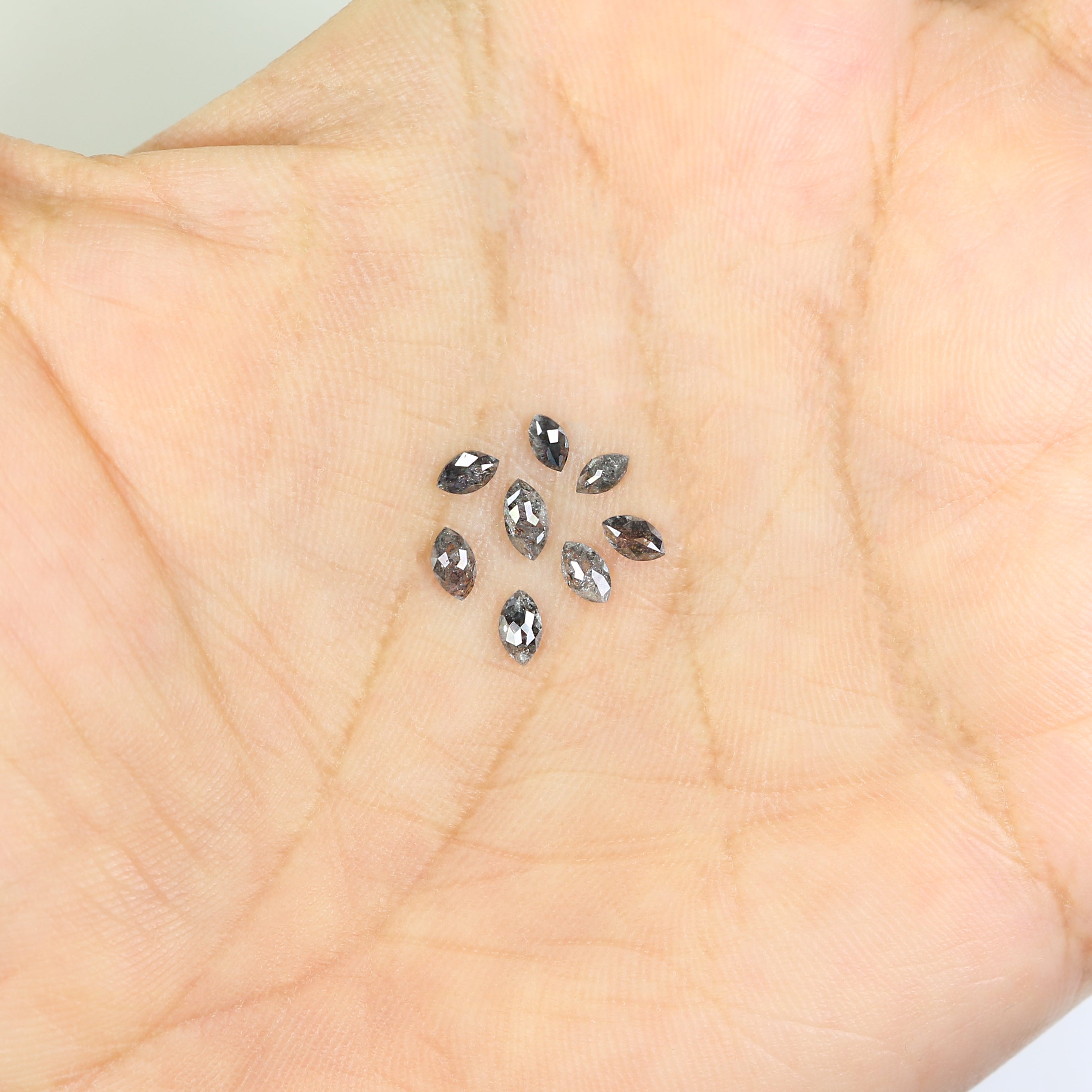 0.71 CT Natural Loose Marquise Shape Diamond Salt And Pepper Marquise Diamond 4.80 MM Natural Black Grey Marquise Rose Cut Diamond NQ2272