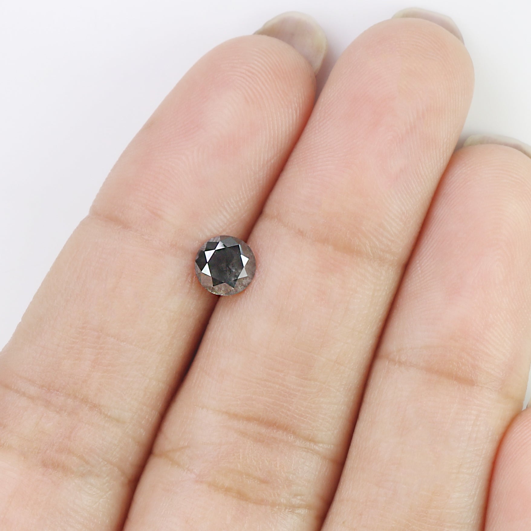 0.68 CT Natural Loose Round Shape Diamond Black Grey Color Round Cut Diamond 5.30 MM Salt And Pepper Round Brilliant Cut Diamond LQ1765