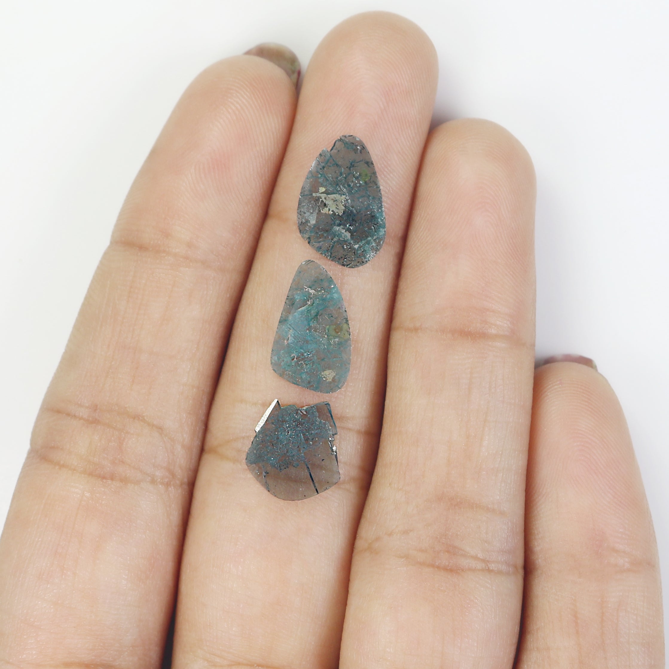 1.41 CT Natural Loose Slice Shape Diamond Blue Color Slice Cut Diamond 12.40 MM Natural Loose Blue Color Slice Irregular Cut Diamond LQ771