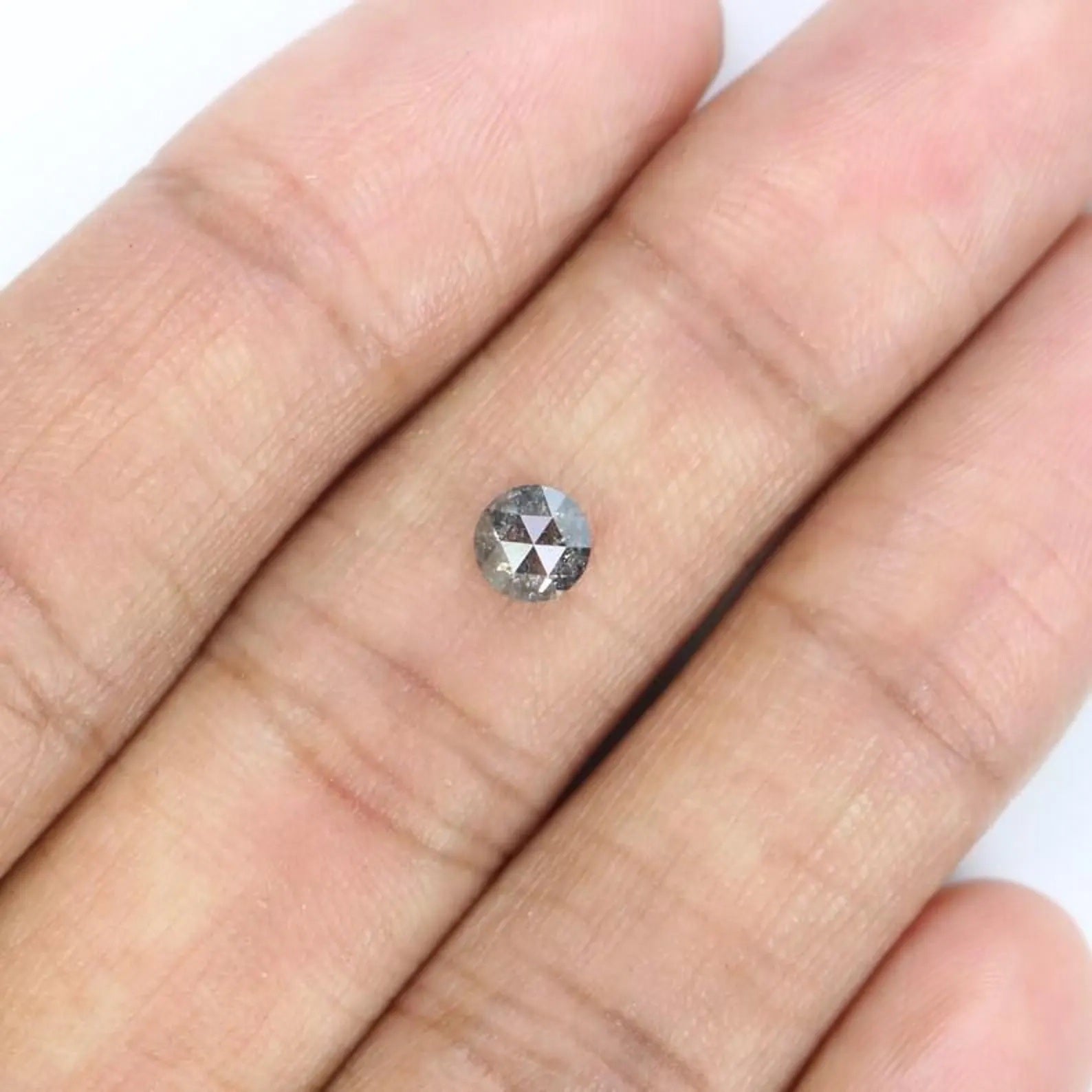 0.45 CT Natural Loose Round Shape Diamond Salt And Pepper Round Diamond 4.70 MM Natural Loose Black Grey Color Round Rose Cut Diamond NQ2336