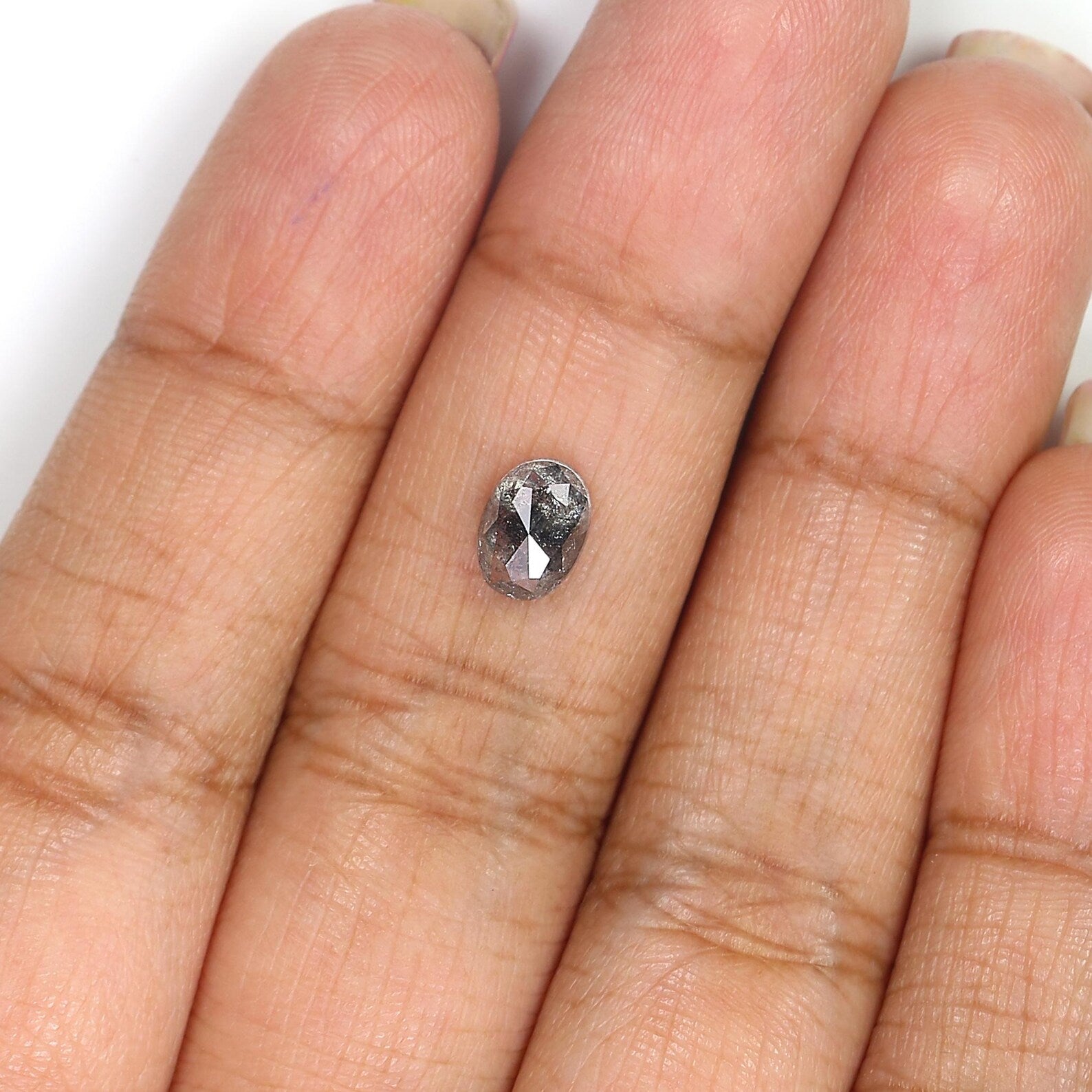 1.00 CT Natural Loose Oval Shape Diamond Salt And Pepper Oval Cut Diamond 6.85 MM Natural Loose Diamond Oval Shape Rose Cut Diamond QN1207