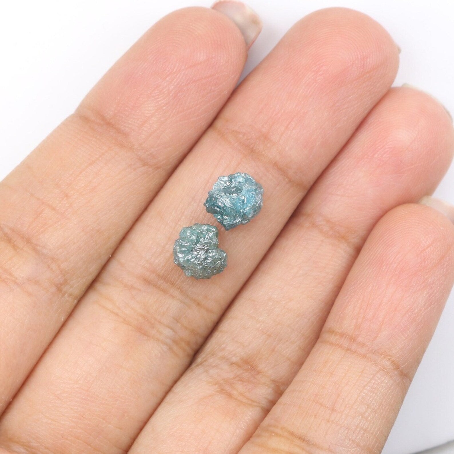 3.45 CT Natural Loose Rough Shape Diamond Blue Color Rough Cut Diamond 7.30 MM Natural Loose Diamond Blue Rough Irregular Cut Diamond NQ674
