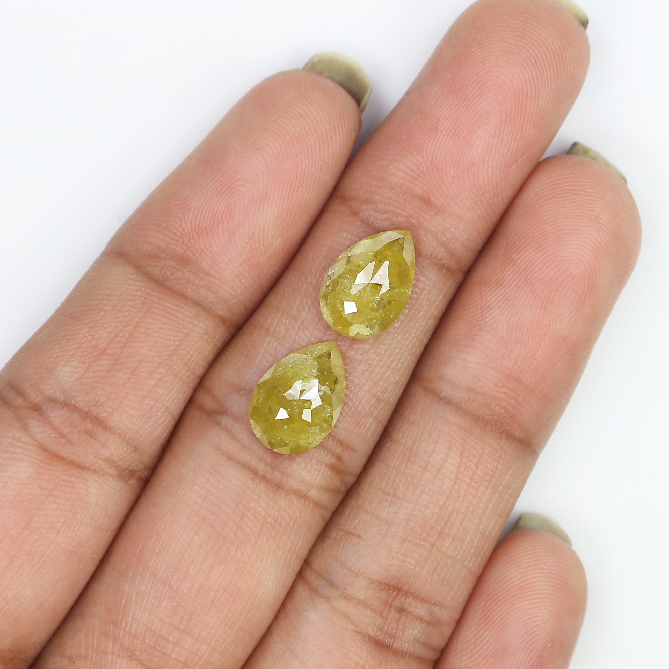 3.58 CT Natural Loose Pear Shape Pair Diamond Yellow Color Diamond 10.35 MM Natural Loose Diamond Pear Cut Diamond Pear Pair Diamond LQ3010