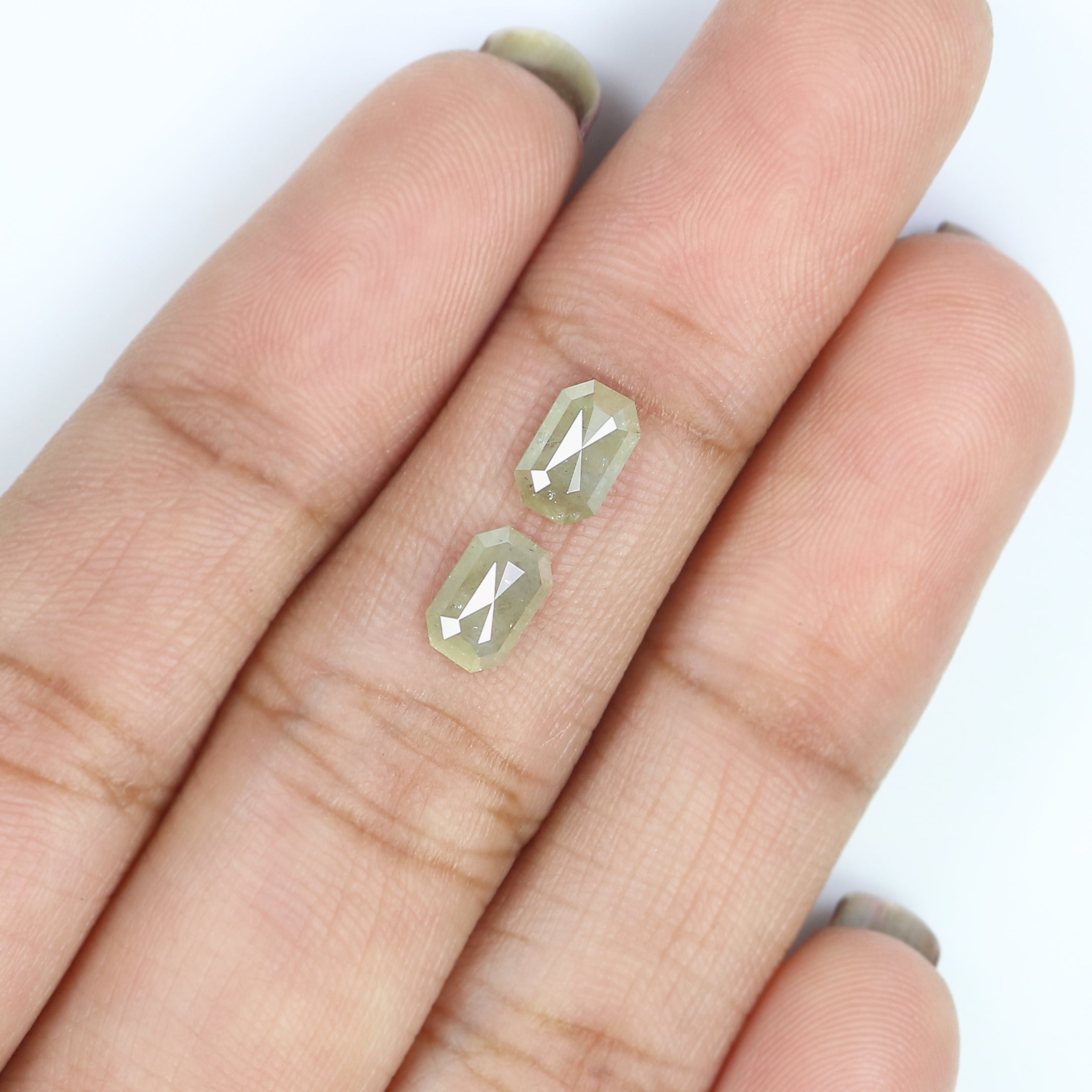 1.12 CT Natural Loose Emerald Pair Diamond Grey Color Diamond 6.40 MM Natural Loose Diamond Emerald Diamond Emerald Cut Pair Diamond KQ2720