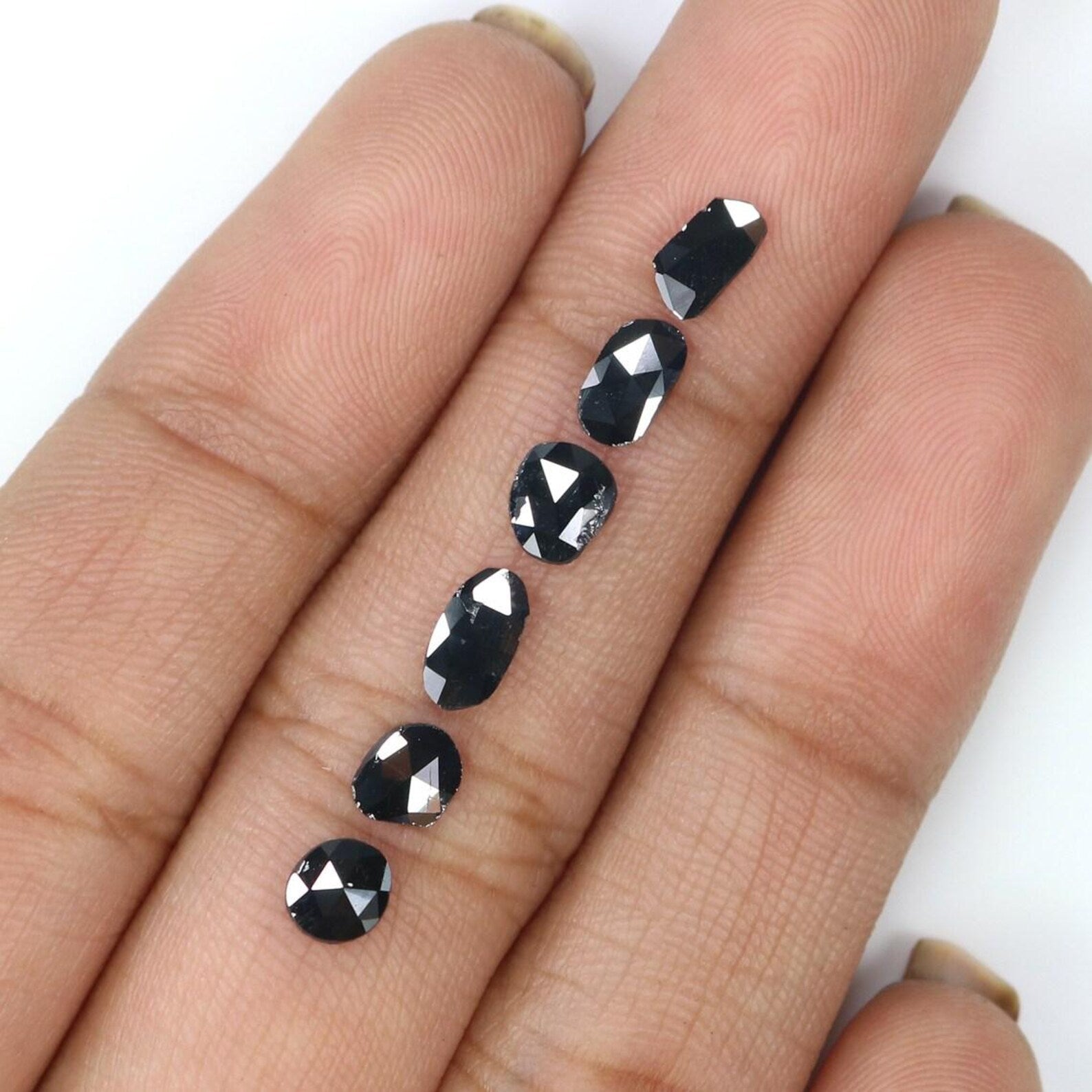 1.15 CT Natural Loose Slice Shape Diamond Black Color Irregular Cut Diamond 6.40 MM Natural Loose Diamond Slice Rose Cut Diamond NQ2229