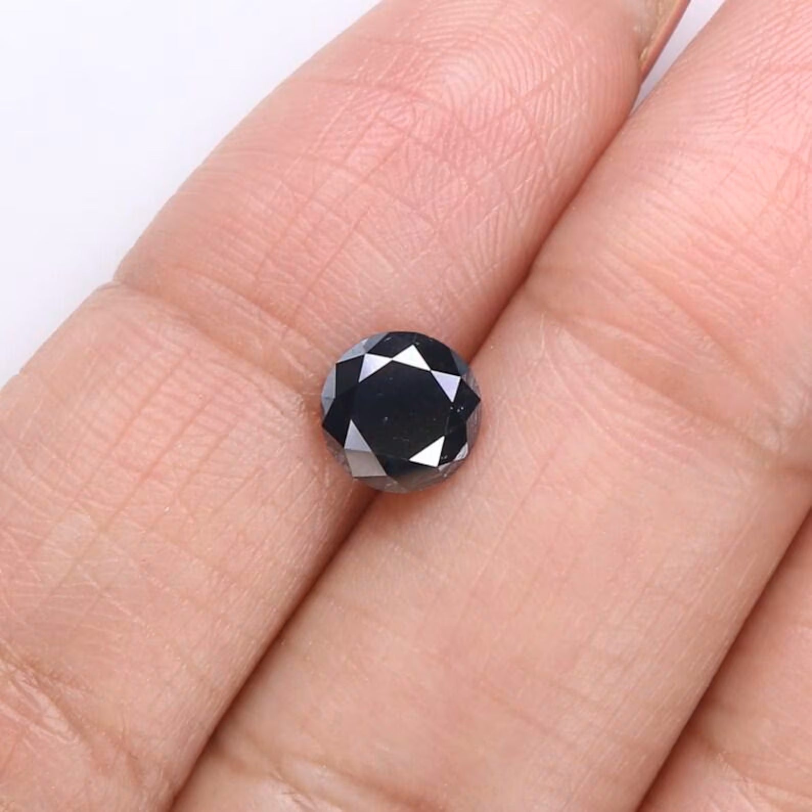 1.00 CT Natural Loose Round Shape Diamond Black Color Round Diamond 6.05 MM Natural Diamond Black Color Round Brilliant Cut Diamond NQ1978