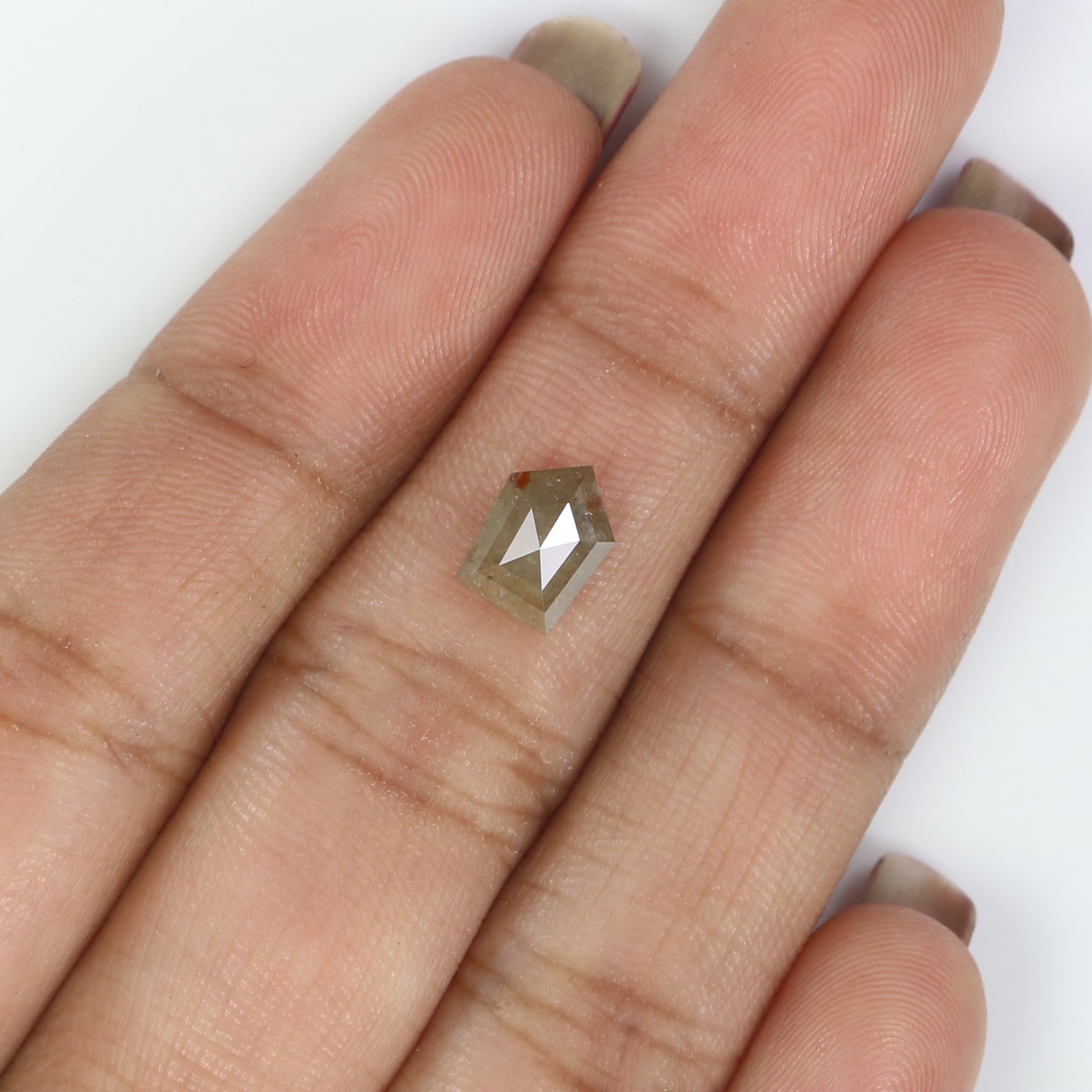 1.29 Ct Natural Loose Pentagon Shape Diamond Grey Color Pentagon Cut Diamond 7.60 MM Natural Grey Color Pentagon Rose Cut Diamond LQ2855