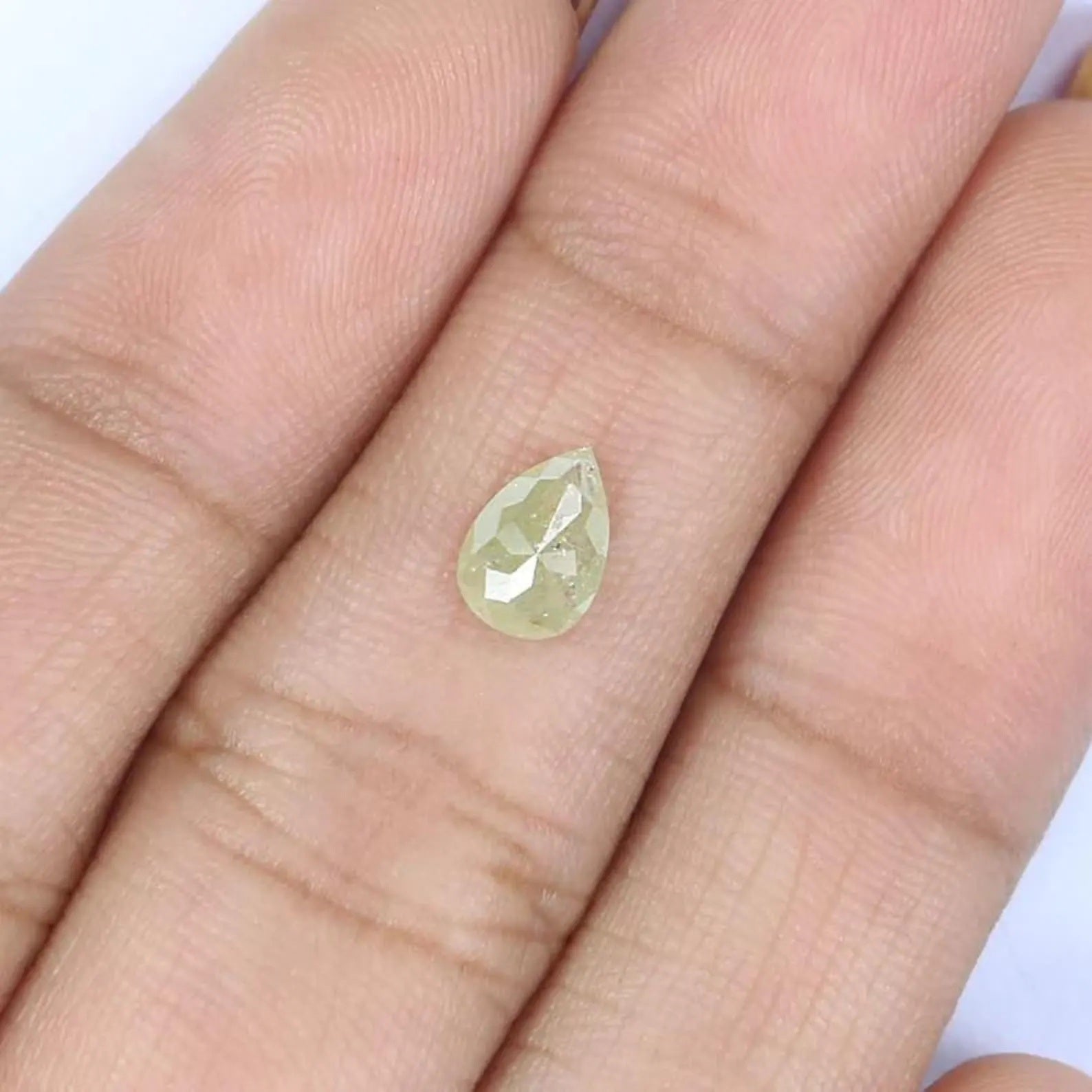 0.50 CT Natural Loose Pear Shape Diamond Yellow Color Pear Diamond 6.75 MM Natural Loose Diamond Grey Color Pear Rose Cut Diamond NQ2137