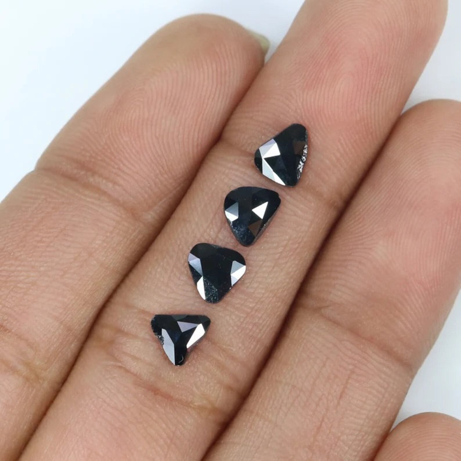 1.09 CT Natural Loose Slice Shape Diamond Black Color Irregular Cut Diamond 5.90 MM Natural Loose Black Color Slice Rose Cut Diamond NQ2239