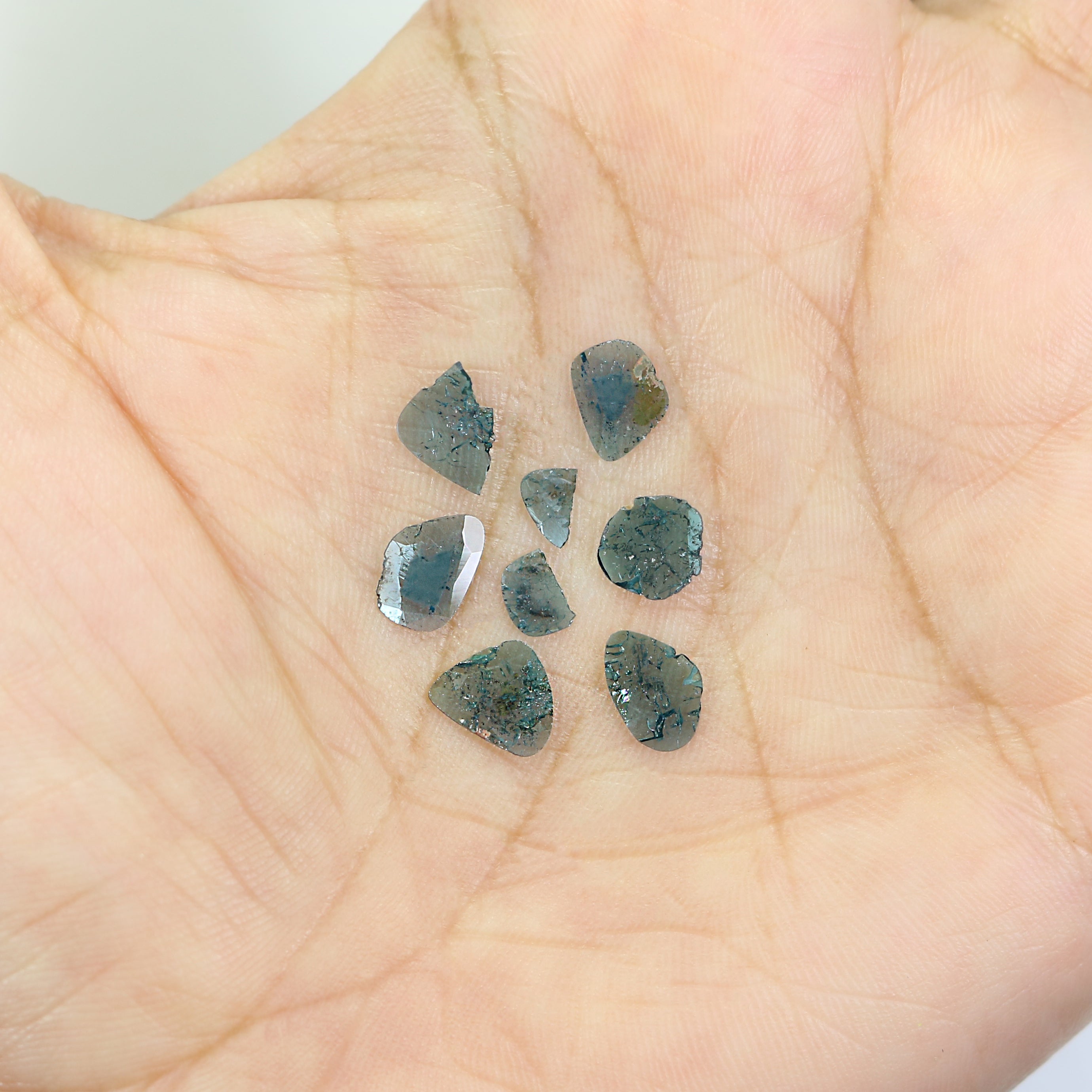 1.40 Ct Natural Loose Slice Shape Diamond Blue Color Slice Cut Diamond 6.30 MM Natural Loose Diamond Blue Color Irregular Cut Diamond NQ1308