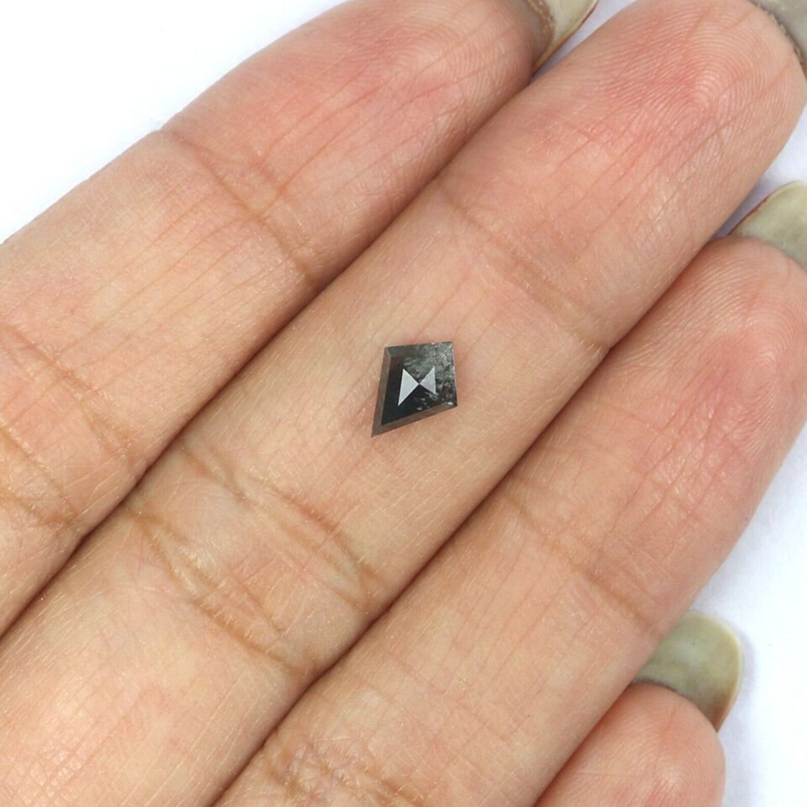 0.50 CT Natural Loose Kite Shape Diamond Salt And Pepper Kite Cut Diamond 7.00 MM Natural Loose Diamond Black Grey Kite Shape Diamond QN2267