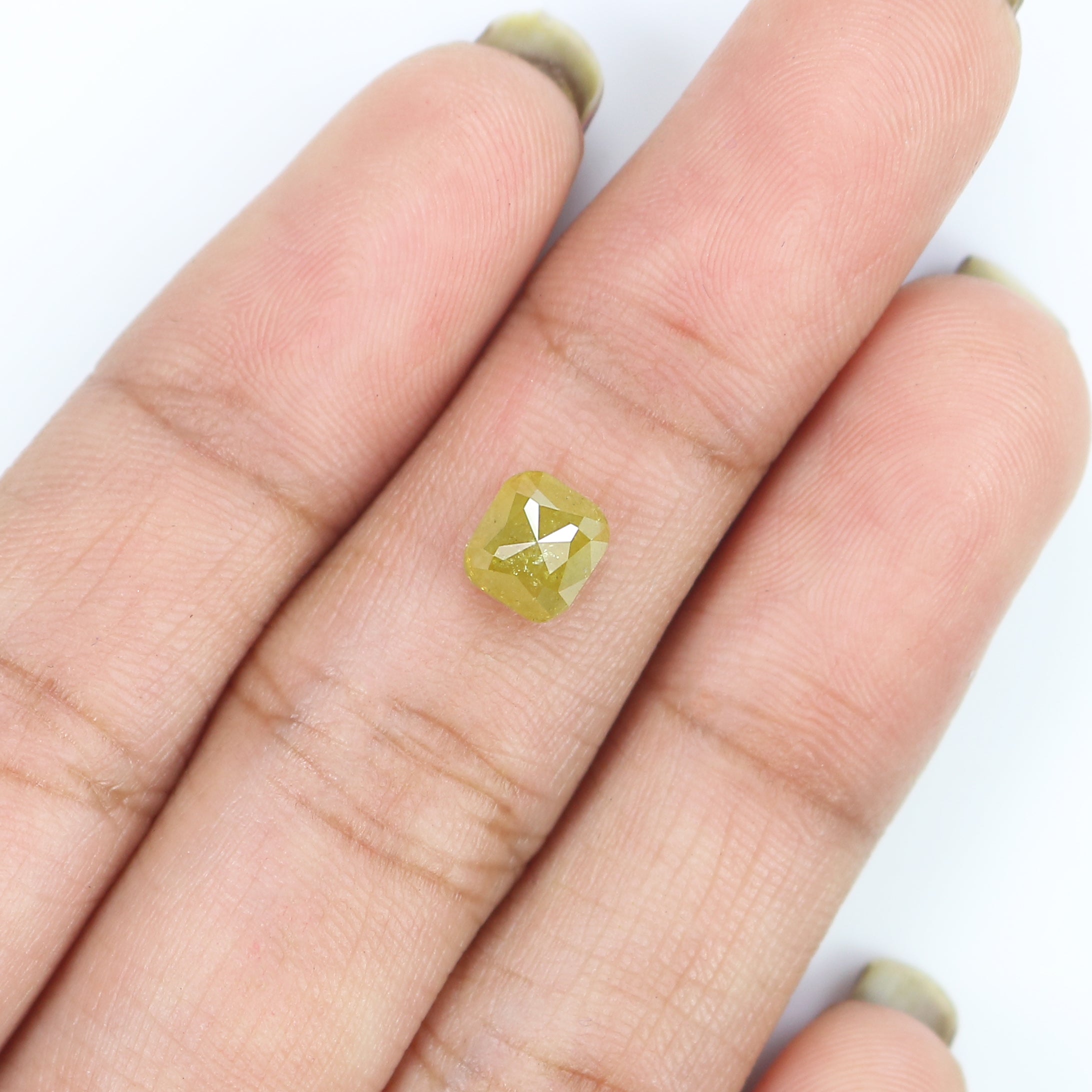 1.19 CT Natural Loose Cushion Shape Diamond Yellow Color Cushion Cut Diamond 5.80 MM Natural Yellow Diamond Cushion Rose Cut Diamond LQ9831