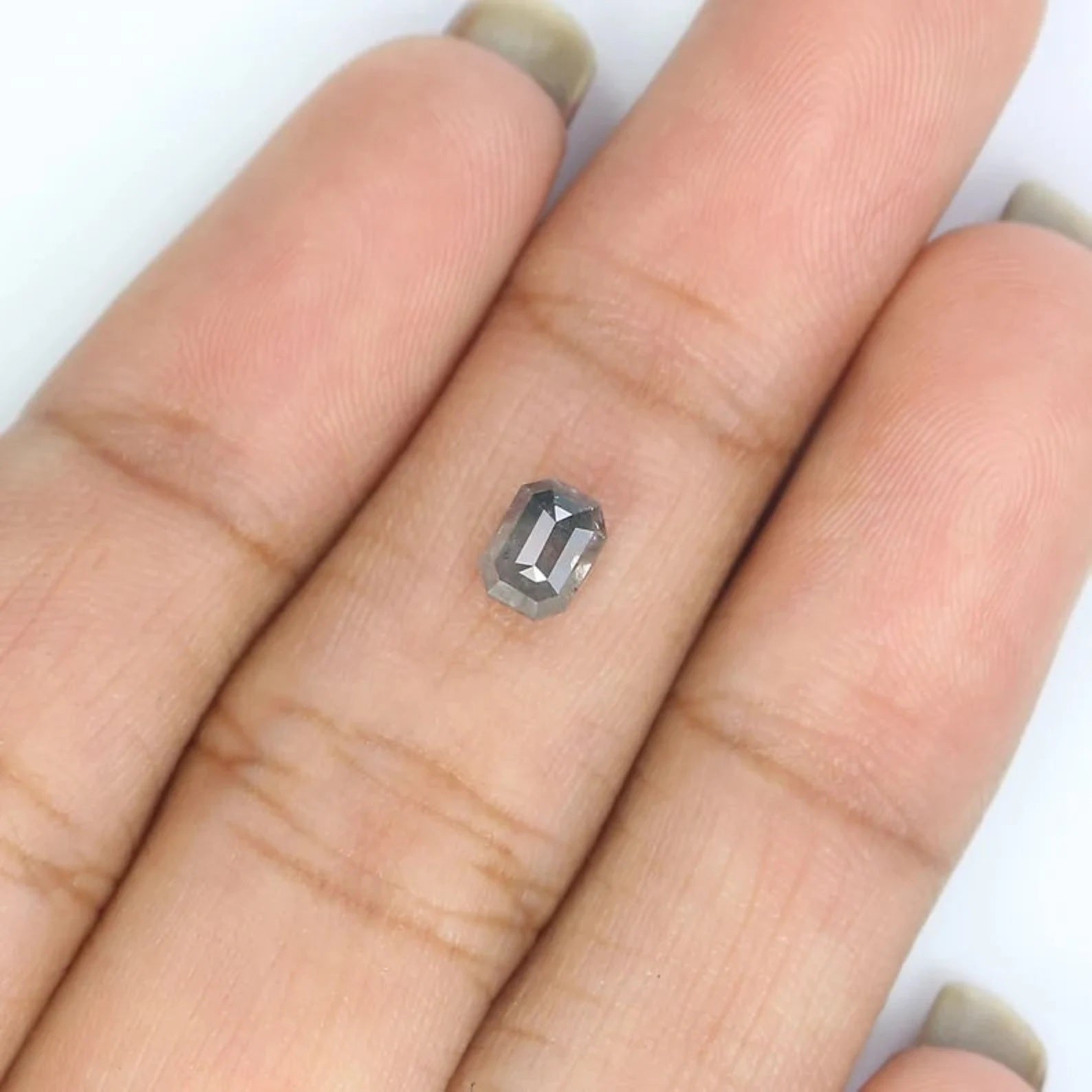0.60 CT Natural Loose Emerald Shape Diamond Grey Color Emerald Cut Diamond 5.15 MM Natural Loose Diamond Emerald Rose Cut Diamond NQ9250
