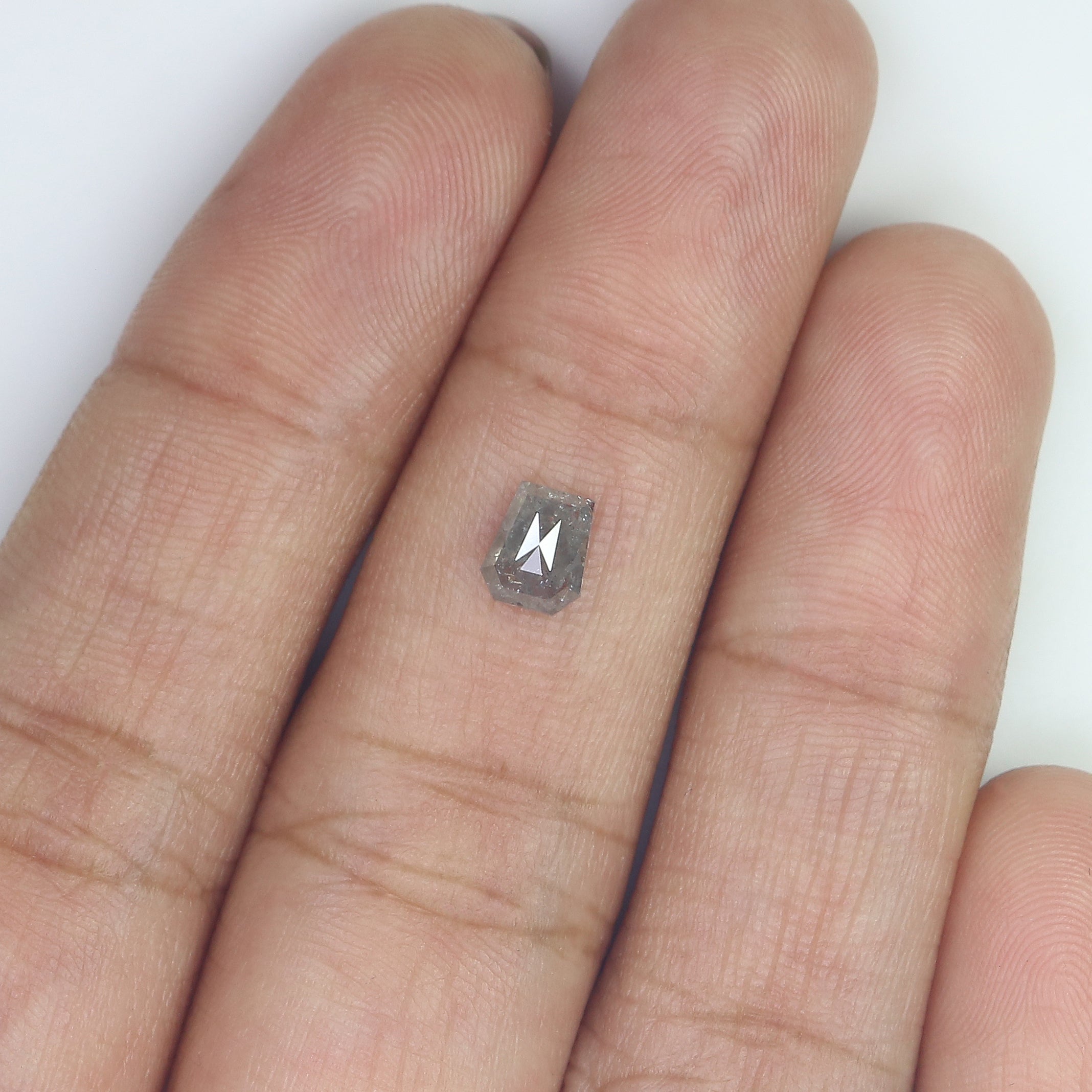 0.65 CT Natural Loose Coffin Shape Diamond Salt And Pepper Coffin Shape Diamond 5.40 MM Black Grey Color Coffin Rose Cut Diamond QL5831