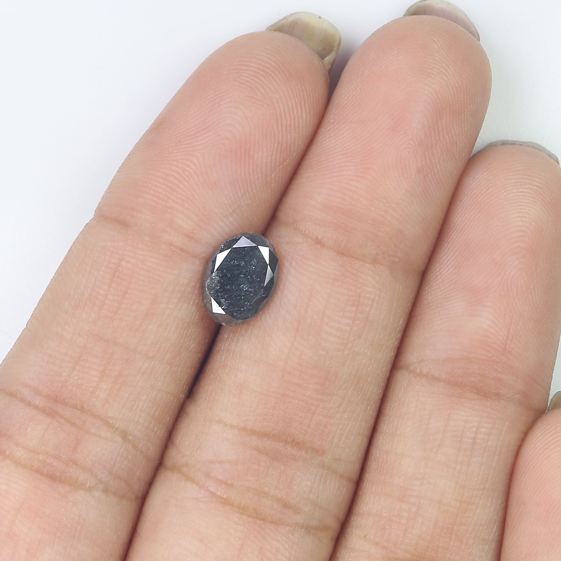 1.46 Ct Natural Loose Oval Shape Diamond Salt And Pepper Oval Diamond 8.30 MM Natural Black Grey Diamond Oval Brilliant Cut Diamond LQ1129