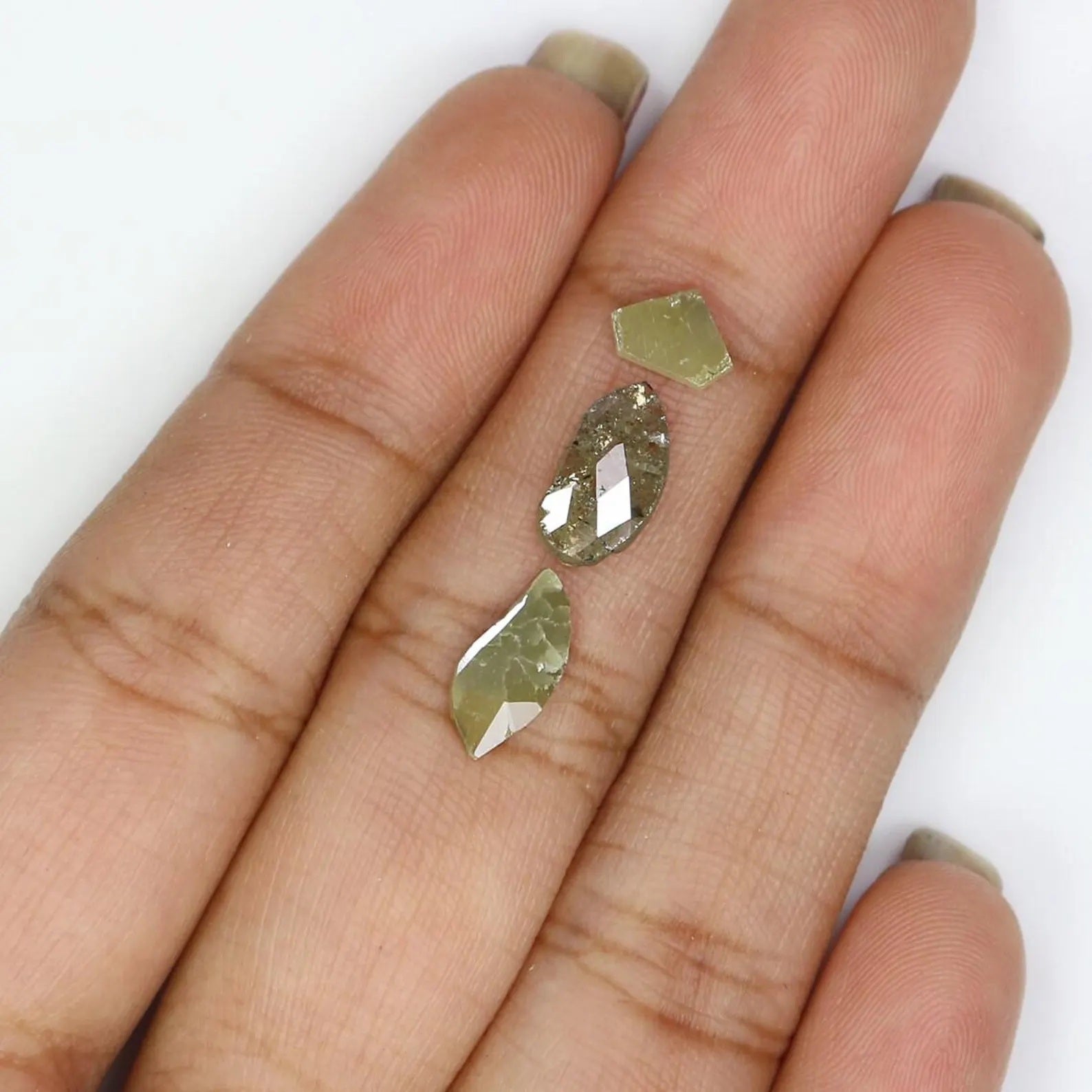 2.17 CT Natural Loose Slice Shape Diamond Yellow Color Slice Cut Diamond 6.60 MM Natural Diamond Yellow Color Slice Rose Cut Diamond NQ7852