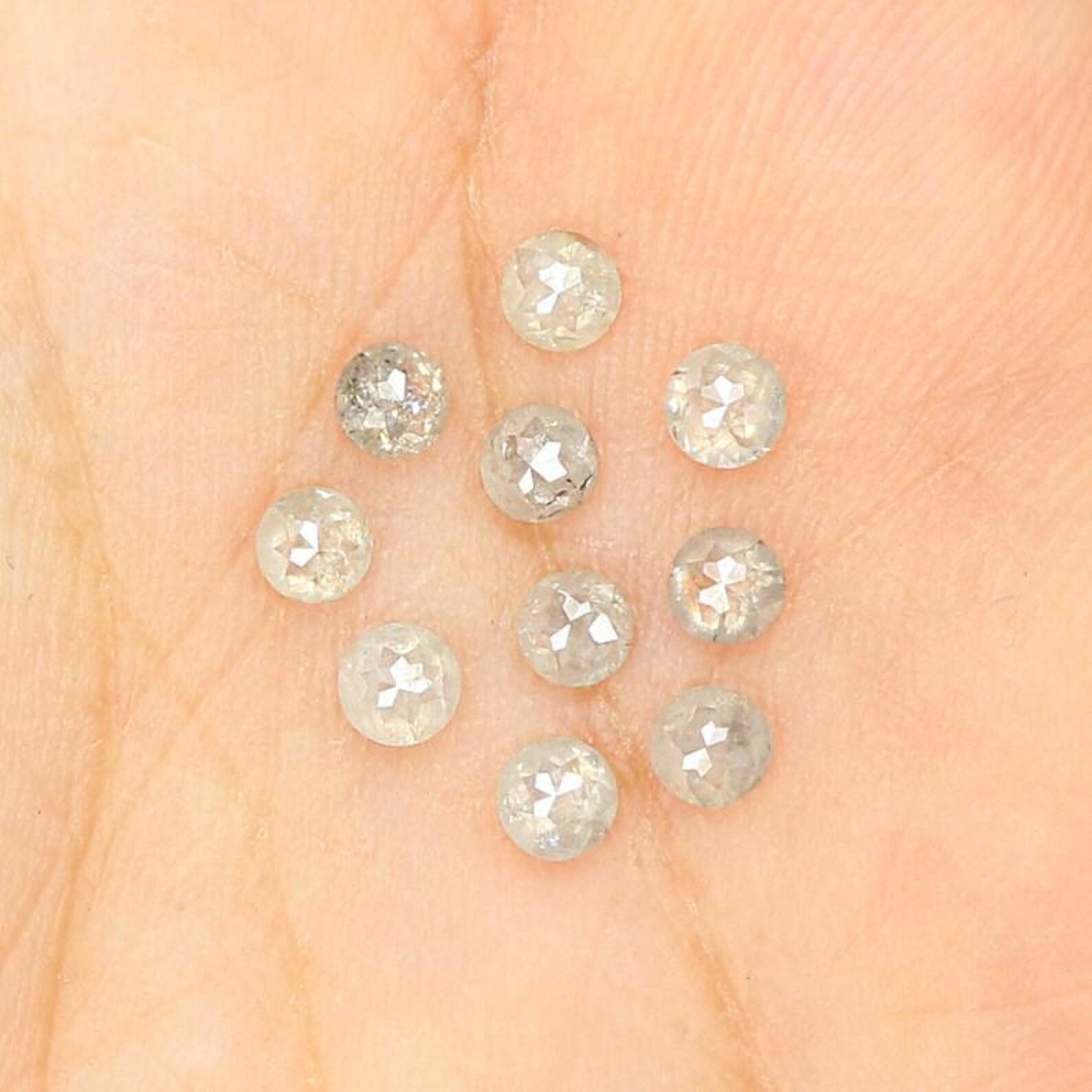 1.12 CT Natural Loose Round Shape Diamond Salt And Pepper Round Cut Diamond 2.70 MM Natural Diamond Grey Color Round Rose Cut Diamond NQ1655
