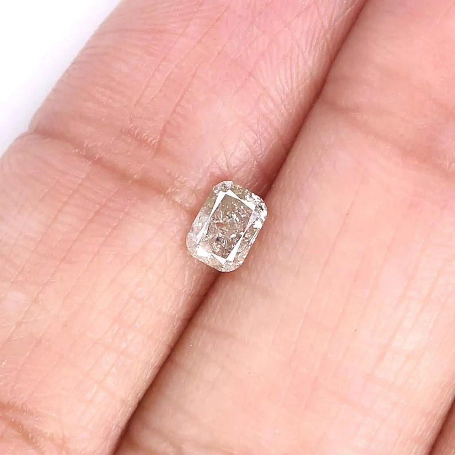 0.44 CT Natural Loose Emerald Shape Diamond Yellow Color Emerald Diamond 4.60 MM Natural Grey Color Emerald Brilliant Cut Diamond NQ8687