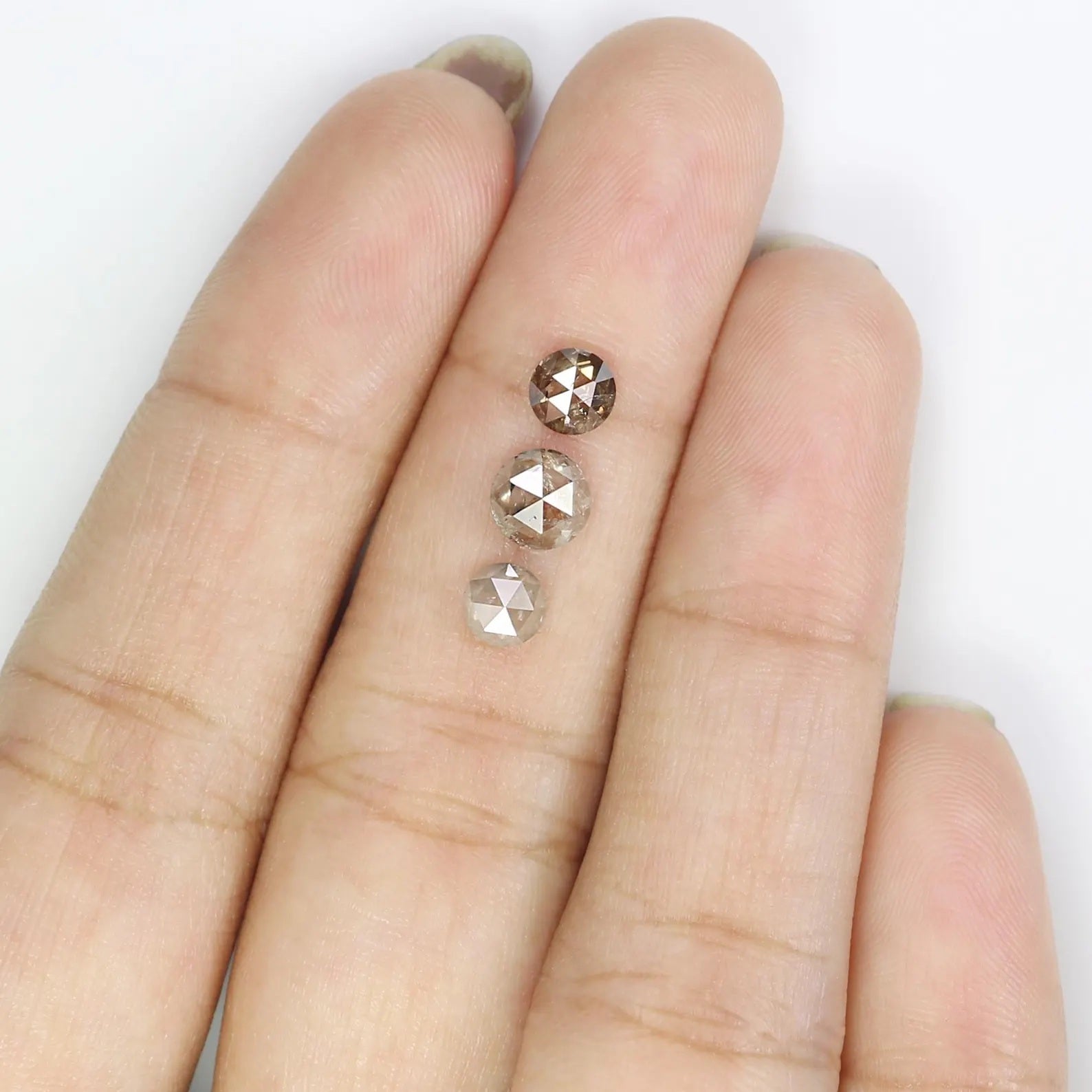 1.47 CT Natural Loose Round Shape Diamond Grey Color Round Cut Diamond 4.40 MM Natural Diamond Brown Color Round Rose Cut Diamond NQ1524