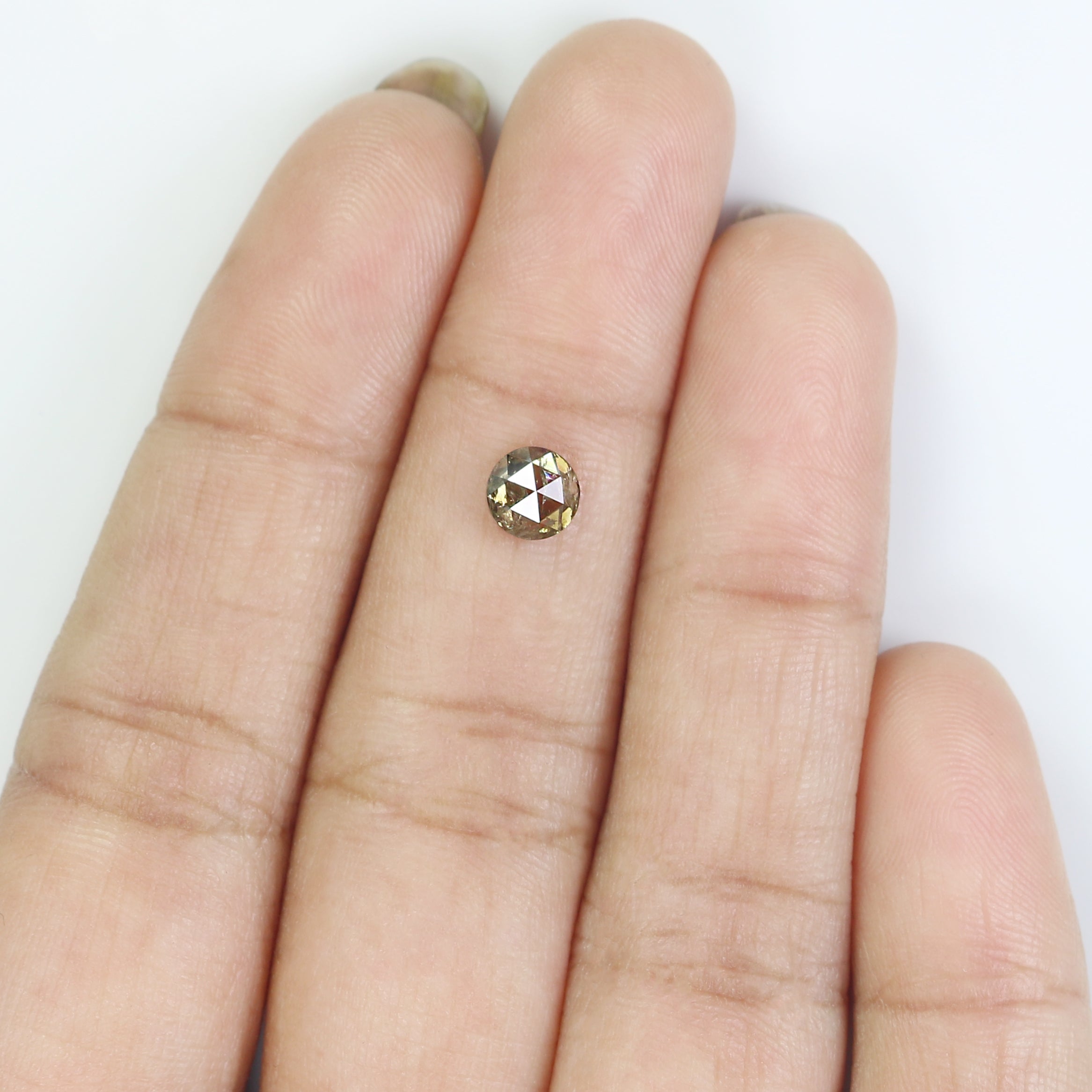 0.72 CT Natural Loose Round Shape Diamond Green Color Round Cut Diamond 5.10 MM Natural Diamond Brown Color Round Rose Cut Diamond NQ1513