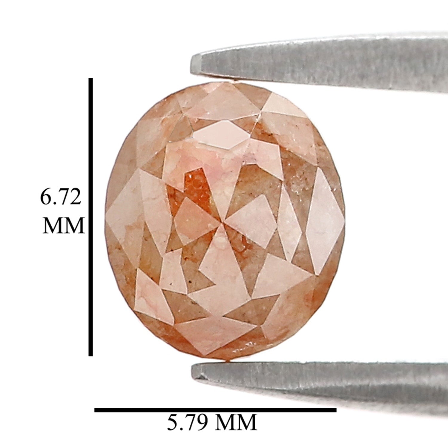 Natural Oval Brown Diamond 1.49 CT Loose Rose Cut Brown Stone 6.70 MM Rustic Diamond Oval Diamond For Custom Engagement Ring L3640