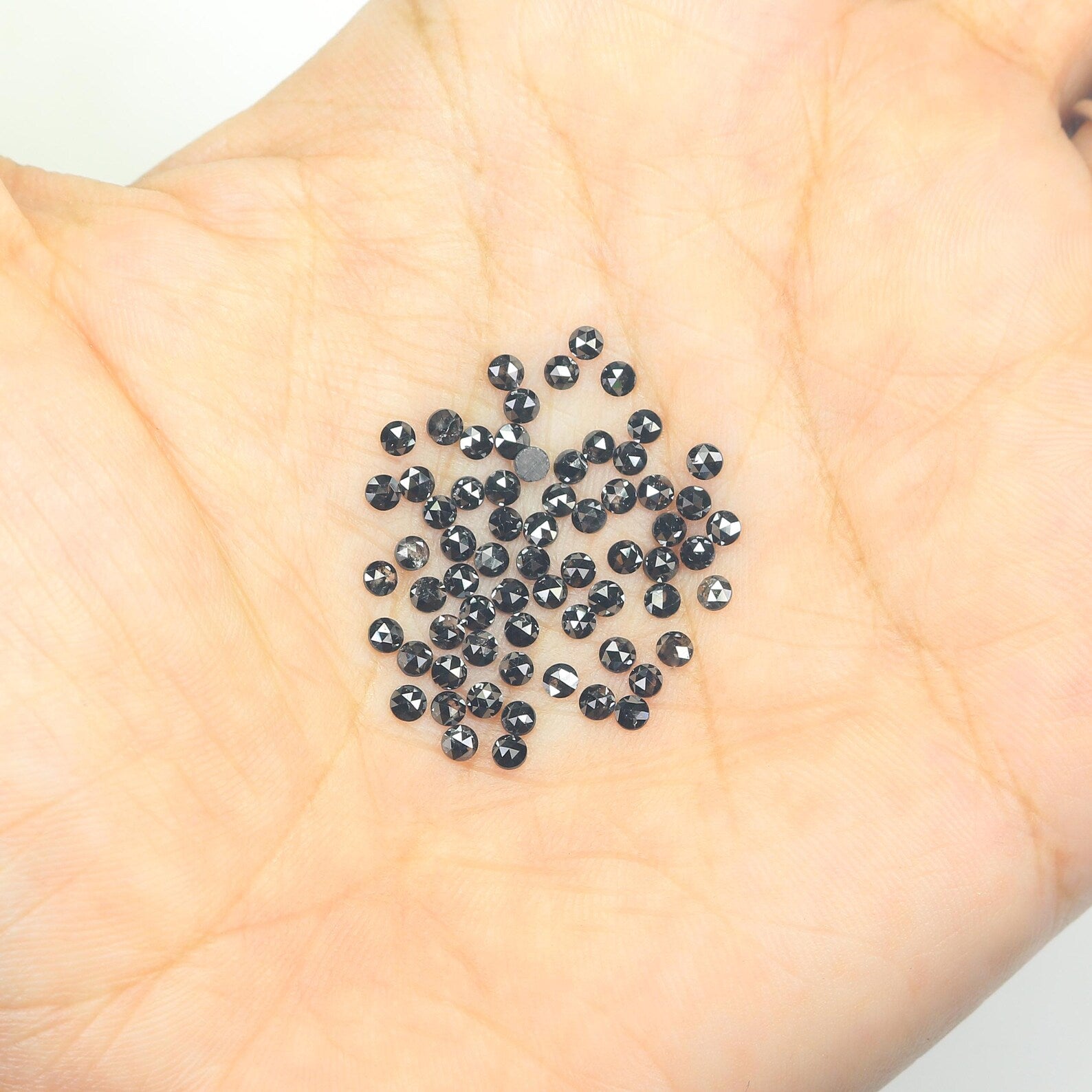 2.85 CT Natural Loose Round Shape Diamond Black Color Round Diamond 2.10 MM Natural Loose Diamond Black Color Round Rose Cut Diamond NQ1806