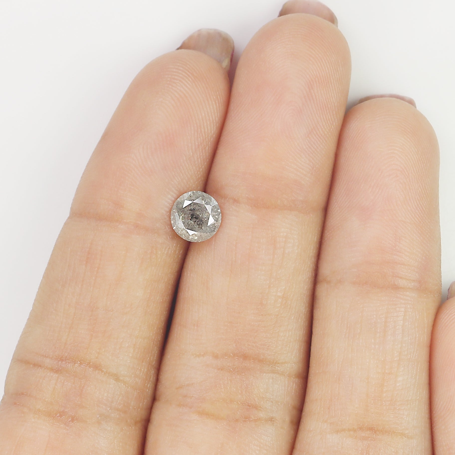 0.70 CT Natural Loose Round Shape Diamond Salt And Pepper Round Diamond 5.60 MM Natural Black Grey Color Round Brilliant Cut Diamond LQ446