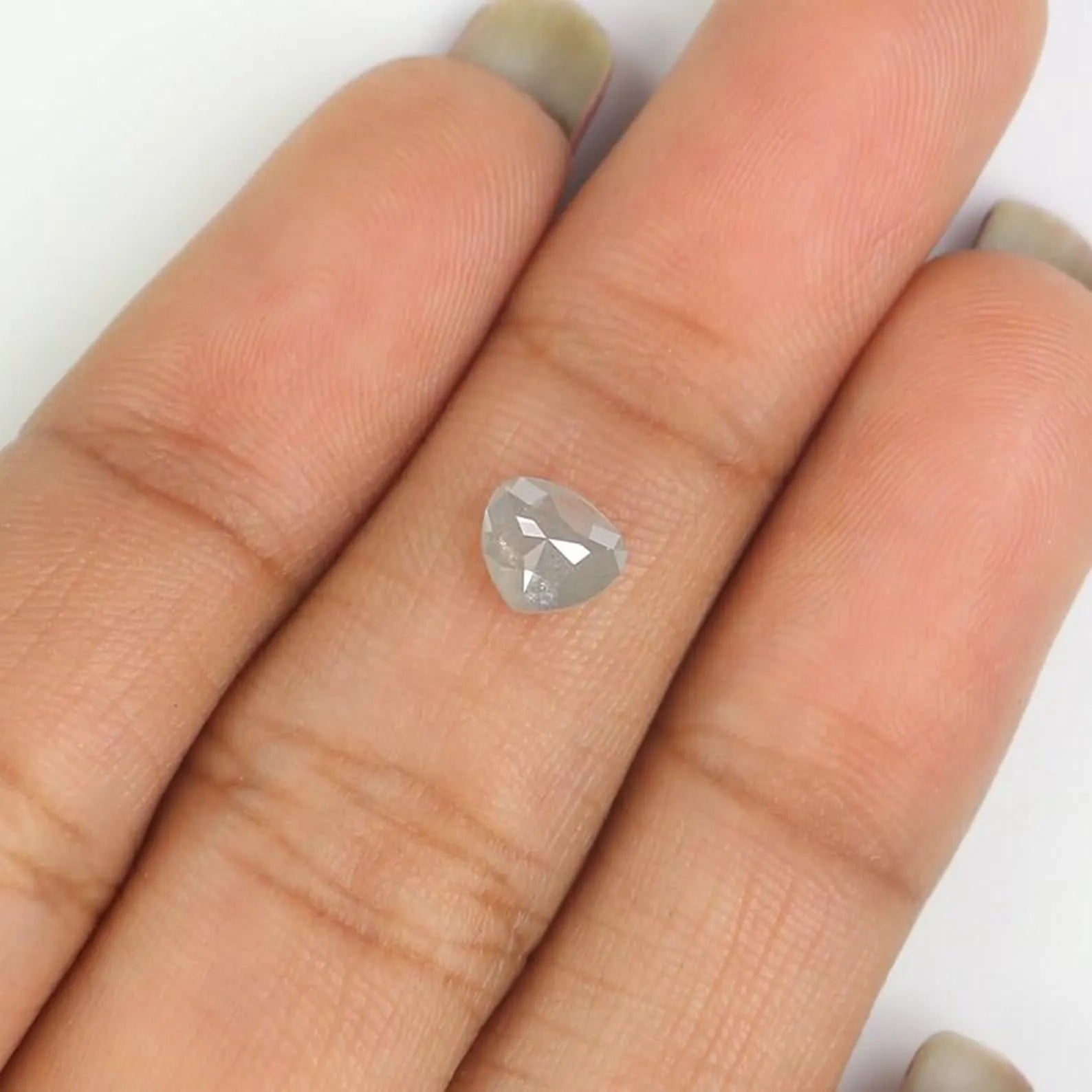 0.65 CT Natural Loose Heart Cut Diamond Salt And Pepper Heart Diamond 5.00 MM Natural Loose Diamond Grey Color Heart Rose Cut Diamond NQ8818