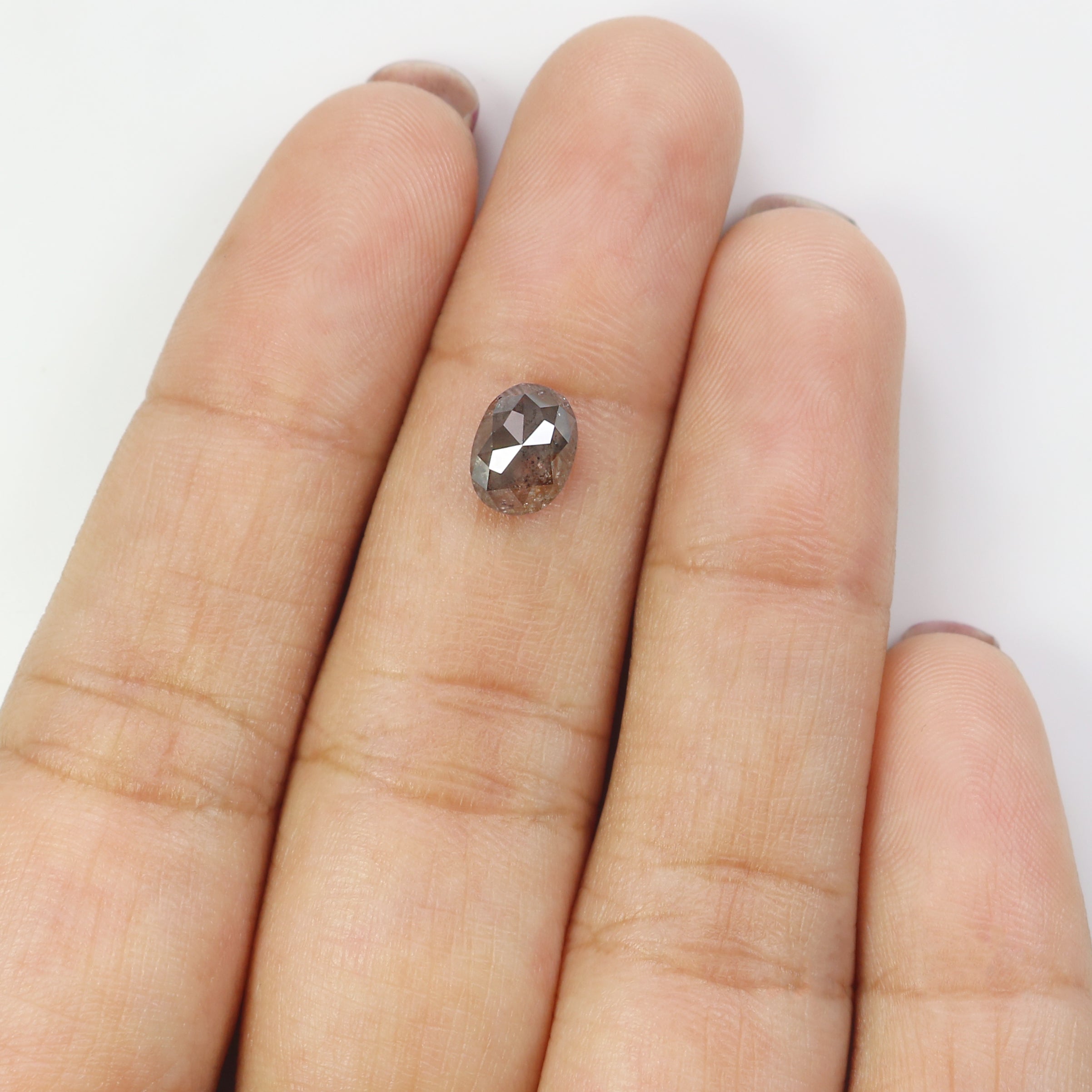 1.07 Ct Natural Loose Oval Shape Diamond Brown Color Oval Cut Diamond 7.40 MM Natural Loose Grey Oval Diamond Oval Rose Cut Diamond LQ2320