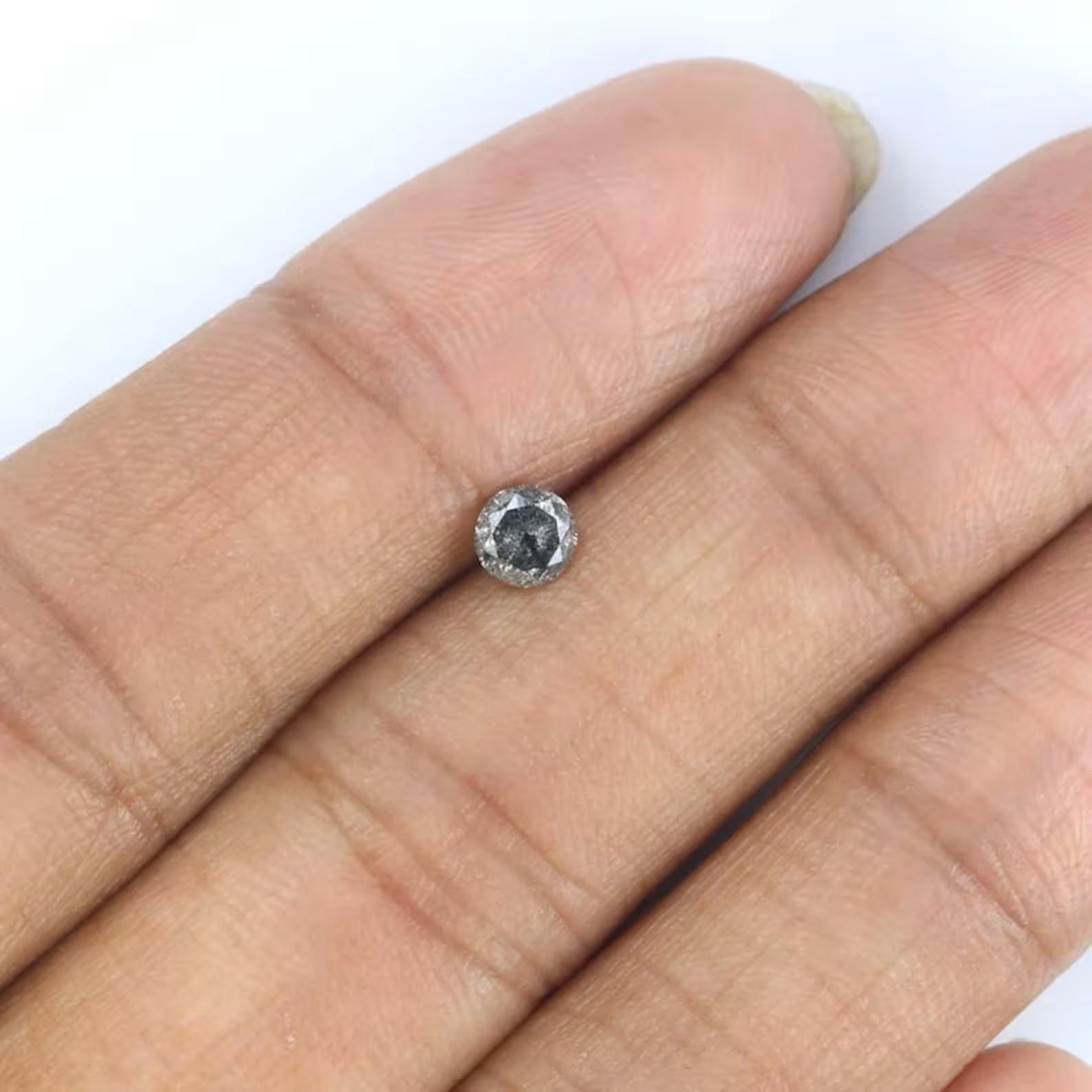 0.35 CT Natural Loose Round Shape Diamond Salt And Pepper Round Diamond 4.25 MM Natural Black Grey Color Round Brilliant Cut Diamond NQ2333