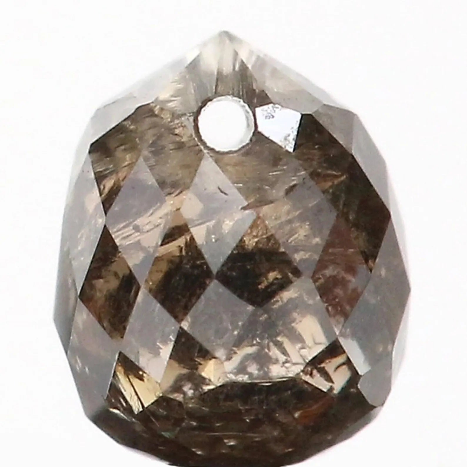 0.65 Ct Natural Loose Briolette Shape Diamond Brown Color Drop Cut Diamond 4.80 MM Natural Loose Brown Color Drop Rose Cut Diamond NQ411