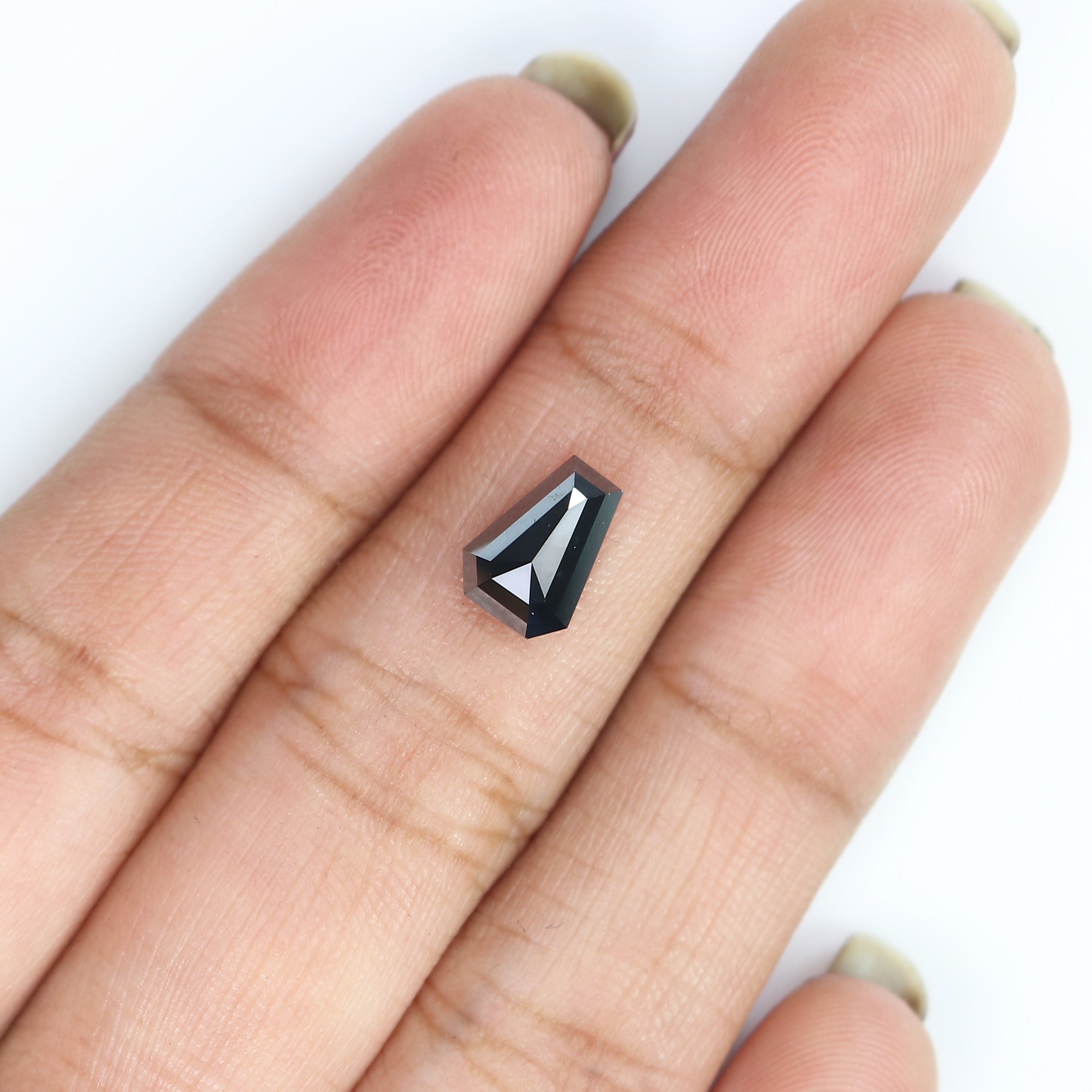 1.30 CT Natural Loose Coffin Shape Diamond Black Color Coffin Cut Diamond 8.20 MM Natural Loose Black Diamond Coffin Rose Cut Diamond LC04