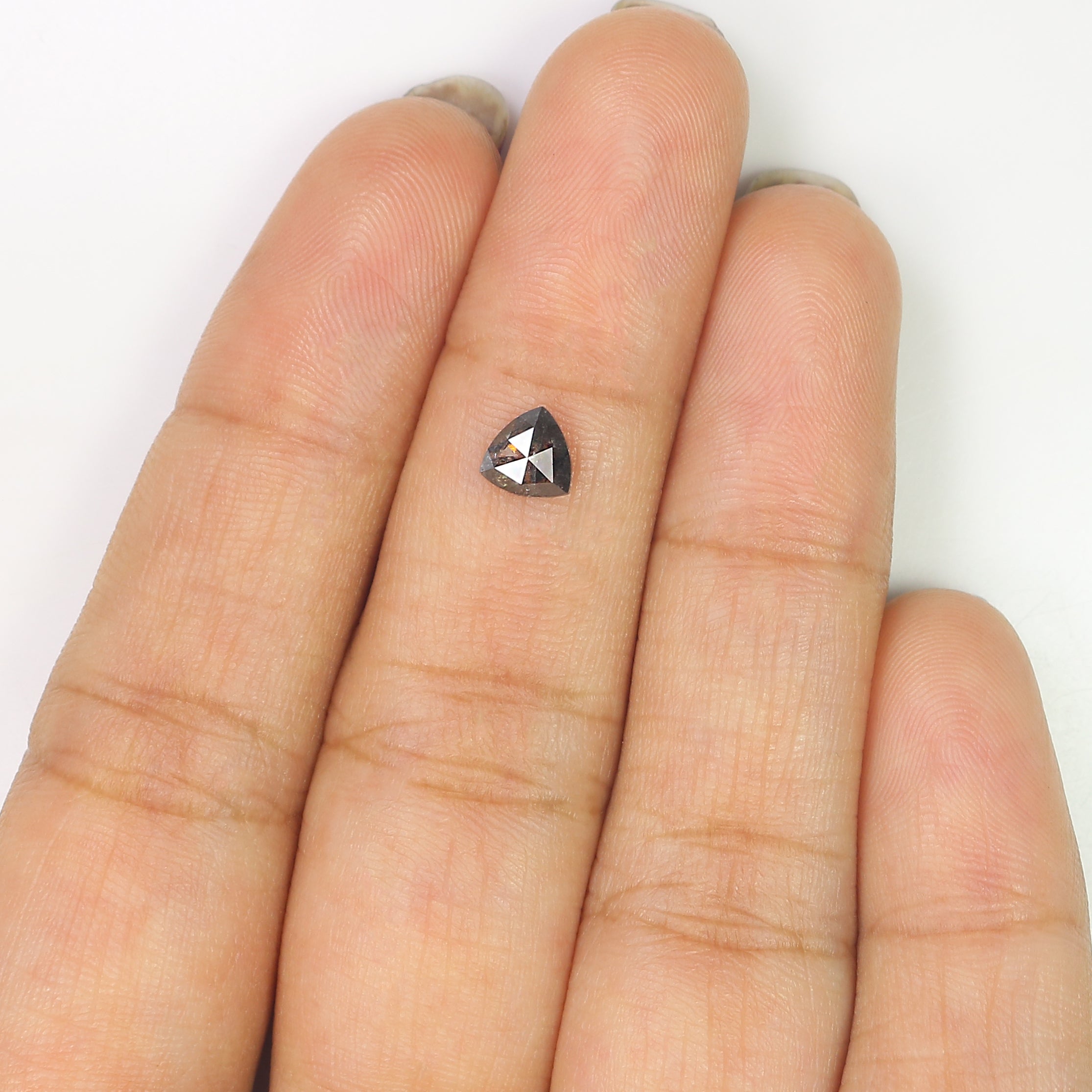 0.55 CT Natural Loose Triangle Shape Diamond Salt And Pepper Diamond 5.15 MM Natural Black Grey Color Diamond Triangle Cut Diamond L3388