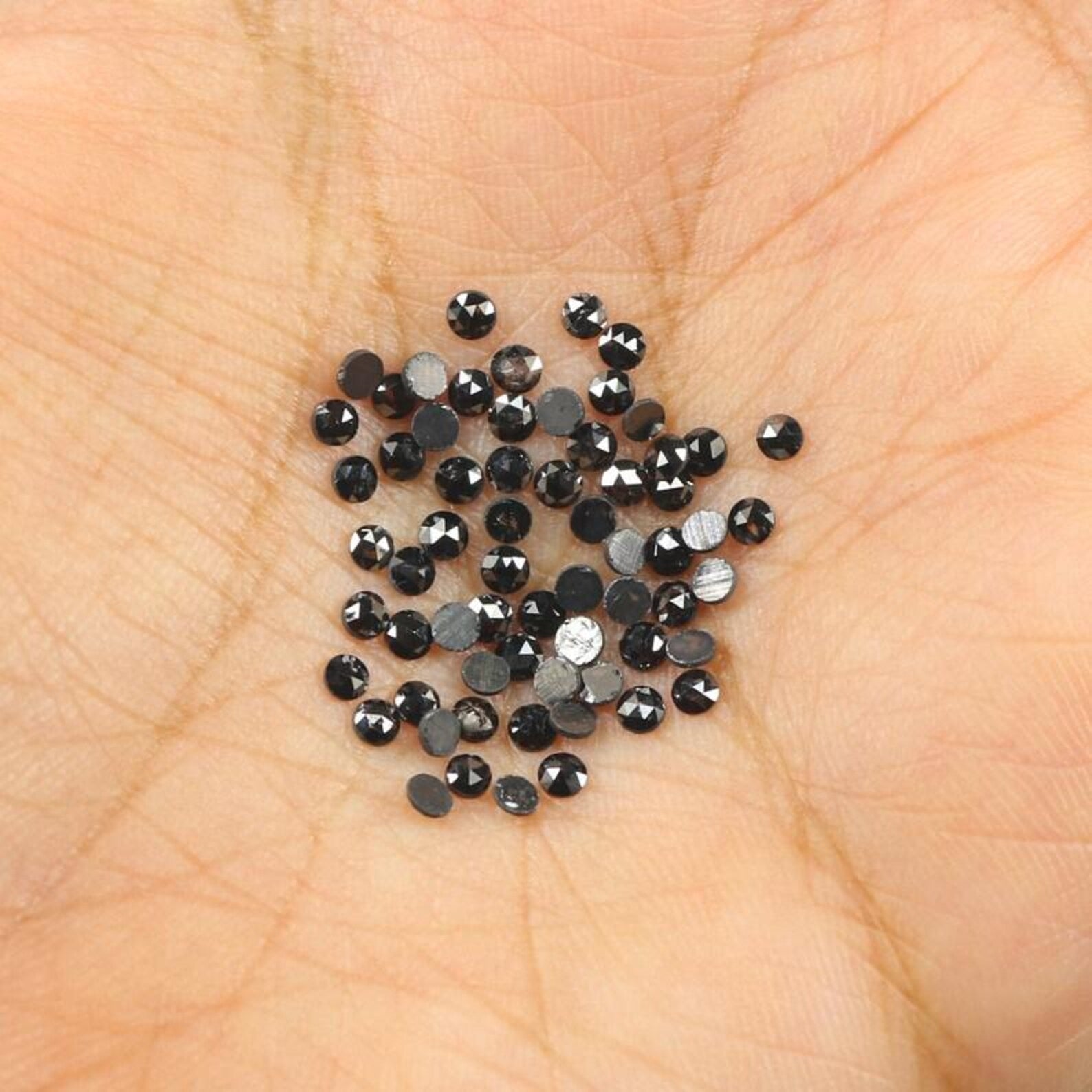 2.67 CT Natural Loose Round Shape Diamond Black Color Round Diamond 2.10 MM Natural Loose Diamond Black Color Round Rose Cut Diamond NQ1810