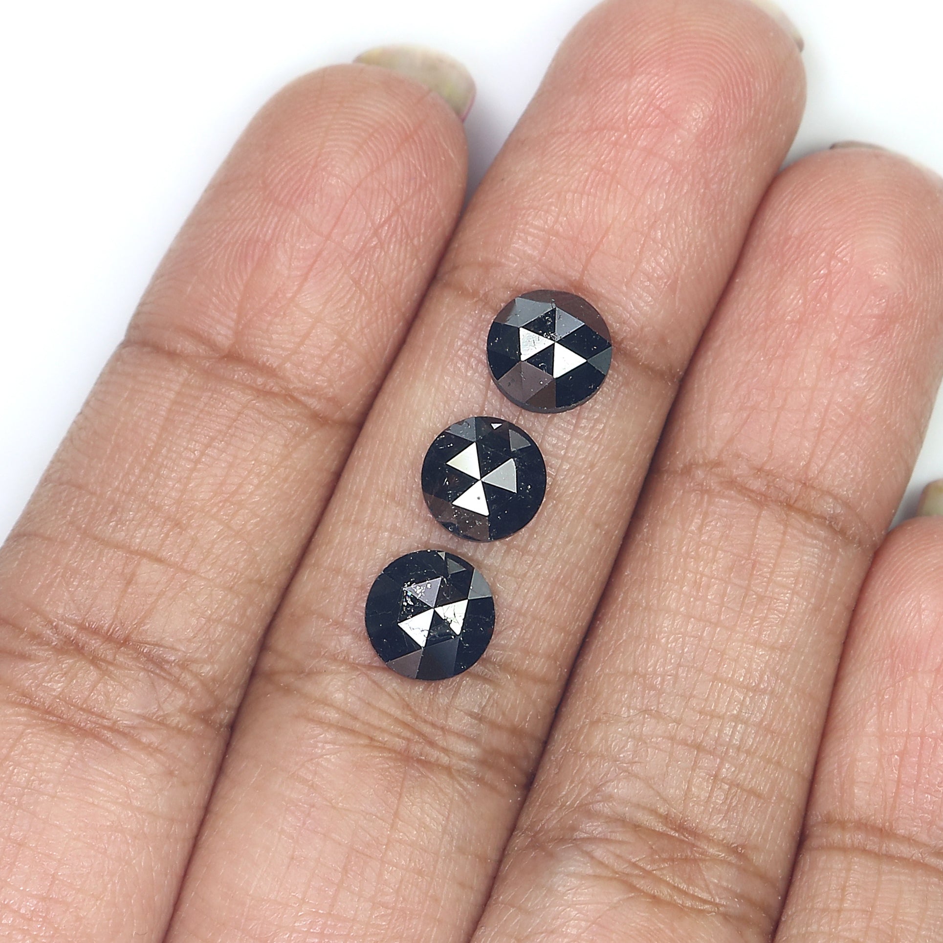 3.58 CT Natural Loose Round Rose Cut Diamond Black Color Round Shape Diamond 6.85 MM Natural Loose Black Color Round Rose Cut Diamond LQ1695