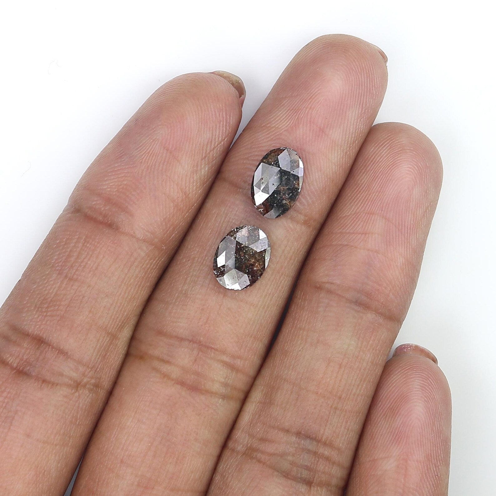 1.98 CT Natural Loose Oval Cut Pair Diamond Brown Color Oval Shape Diamond 8.85 MM Natural Diamond Brown Color Oval Rose Cut Diamond NQ2550
