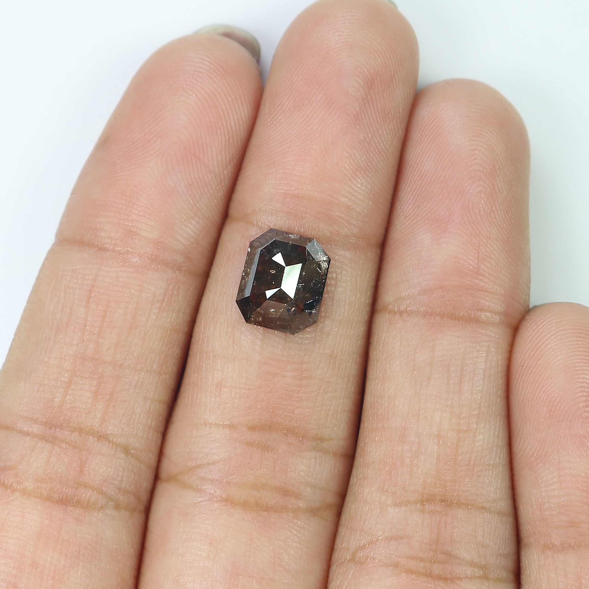 1.78 CT Natural Loose Radiant Shape Diamond Brown Color Radiant Cut Diamond 8.50 MM Natural Brown Diamond Radiant Rose Cut Diamond LQ7523