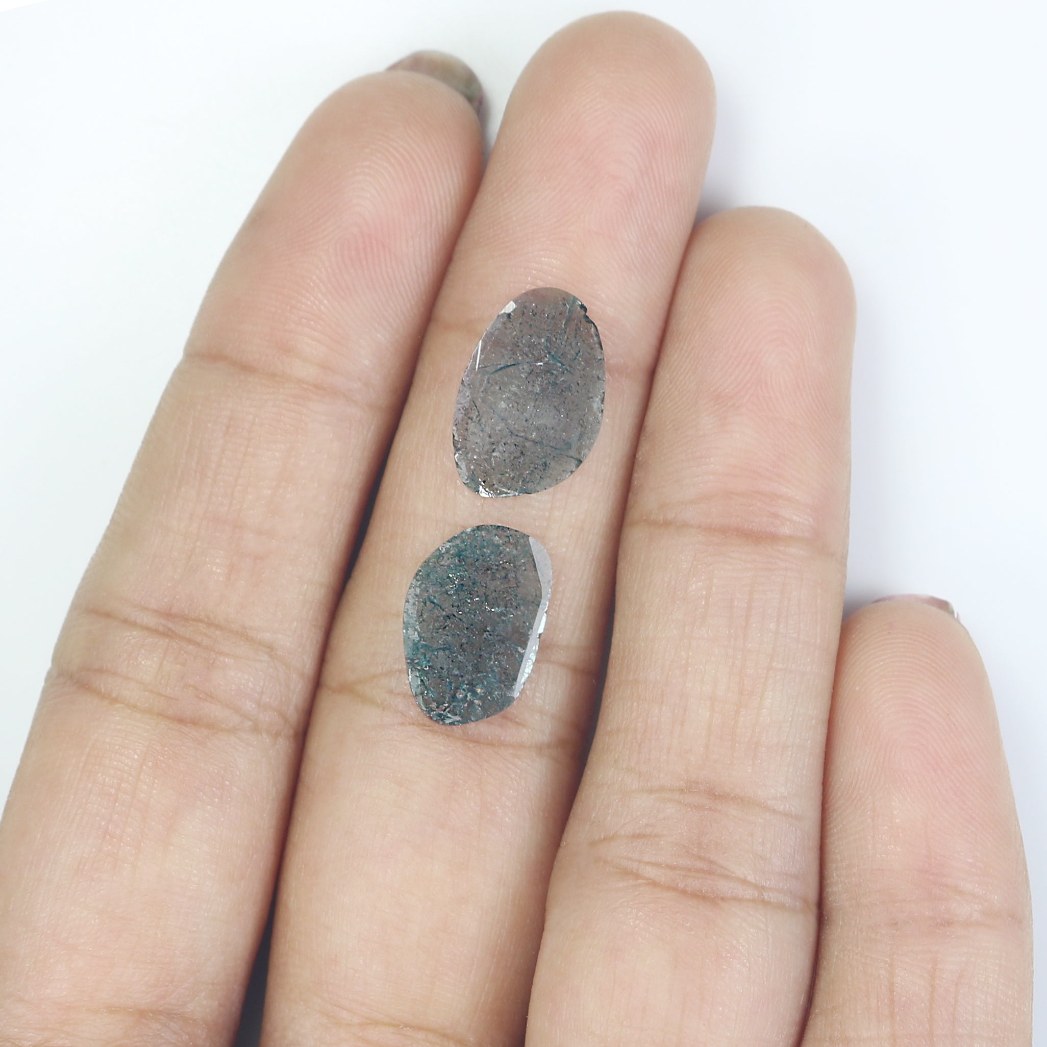 1.12 CT Natural Loose Slice Shape Diamond Blue Color Slice Cut Diamond 12.60 MM Natural Loose Blue Color Slice Irregular Cut Diamond LQ725