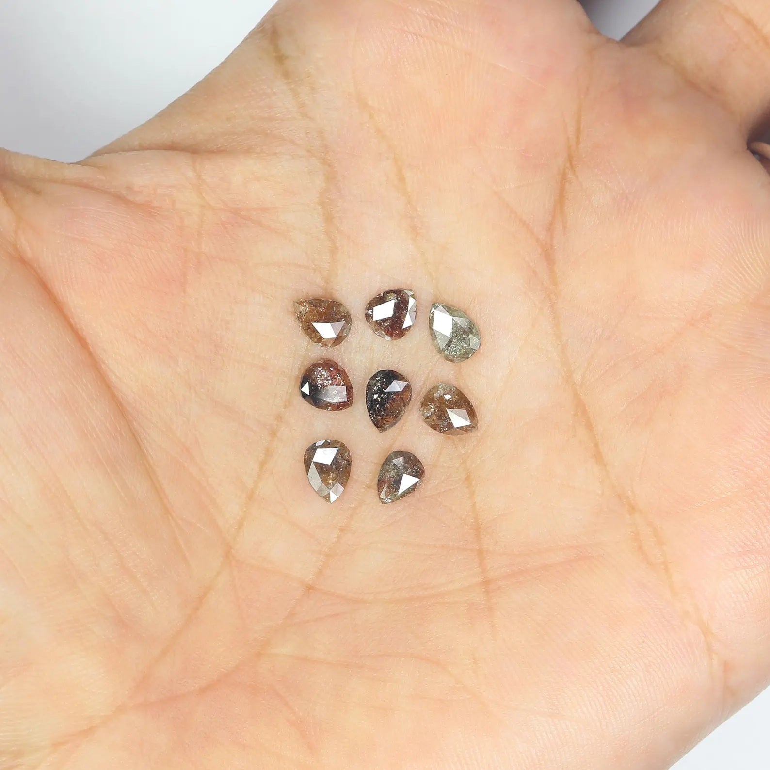 2.03 CT Natural Loose Pear Shape Diamond Brown Color Pear Shape Diamond 4.95 MM Natural Loose Diamond Pear Shape Rose Cut Diamond NQ1664