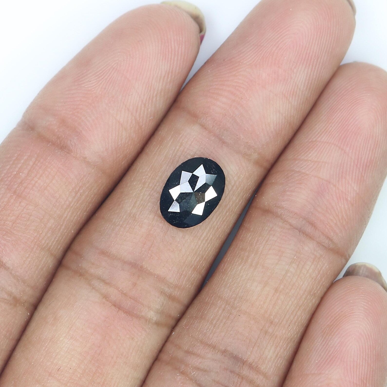1.37 Ct Natural Loose Oval Shape Diamond Black Color Oval Cut Diamond 9.40 MM Natural Loose Black Color Diamond Oval Rose Cut Diamond NQ161