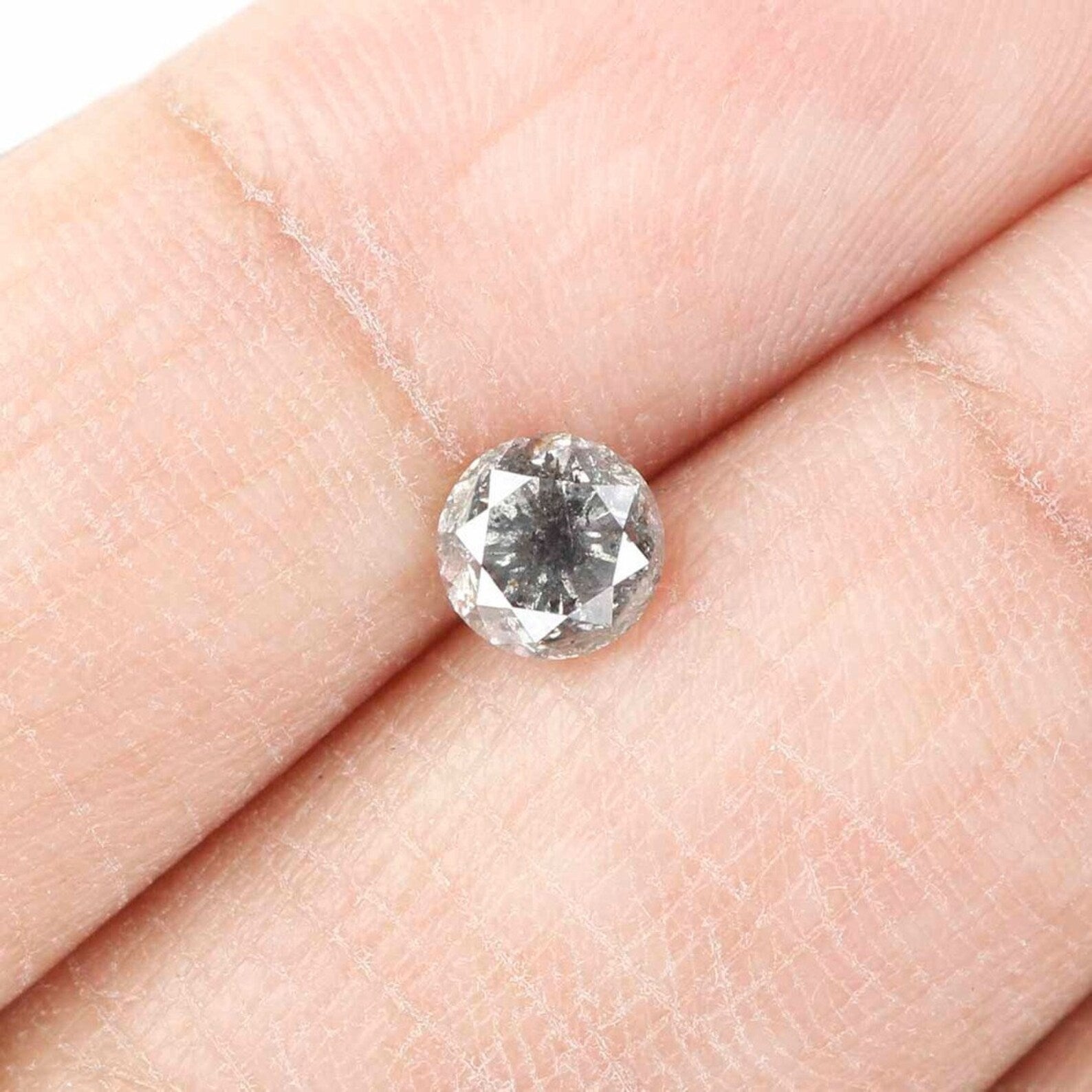 0.54 CT Natural Loose Round Shape Diamond Salt And Pepper Round Diamond 4.80 MM Natural Black Grey Color Round Brilliant Cut Diamond NQ800