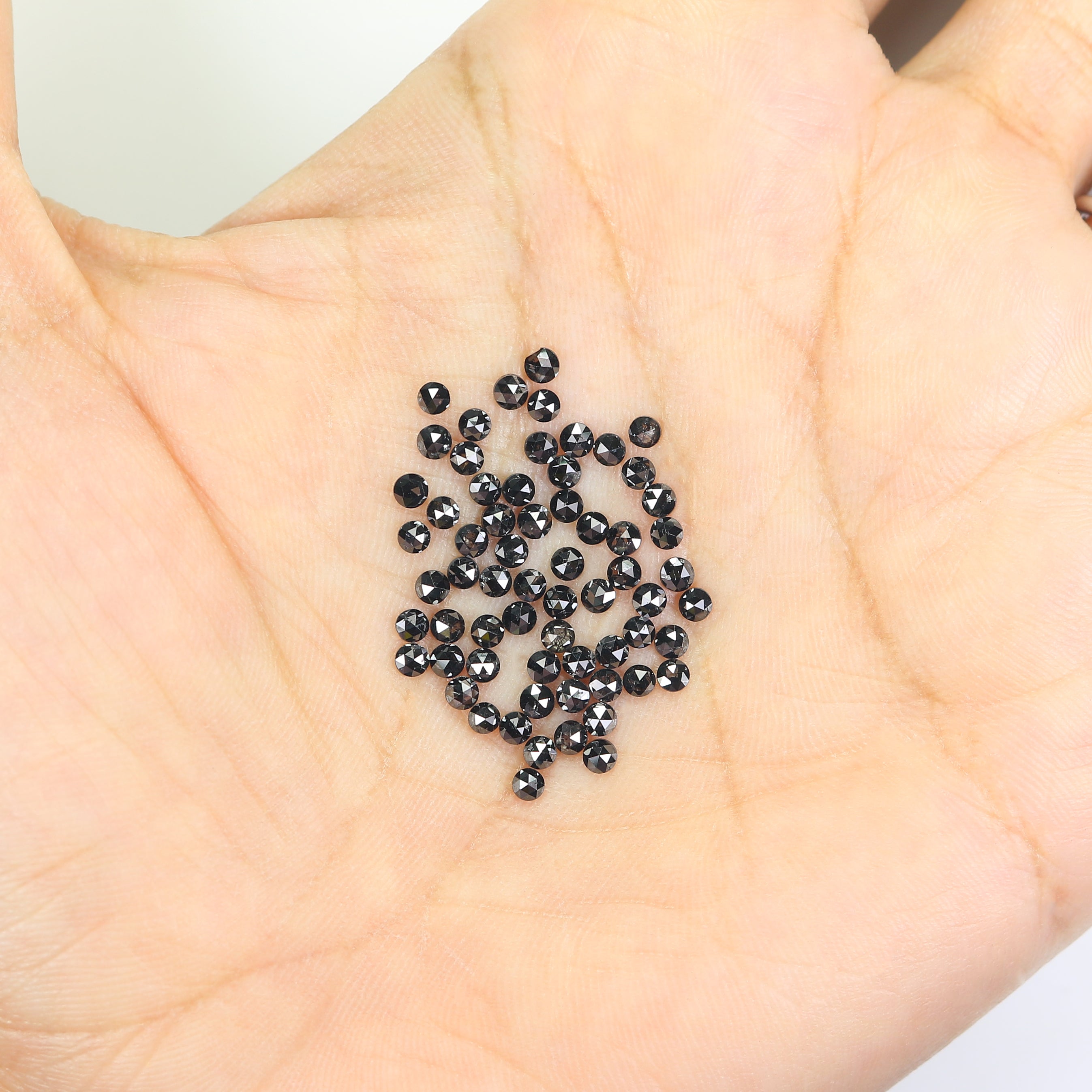 2.89 CT Natural Loose Round Shape Diamond Black Color Round Diamond 2.10 MM Natural Loose Diamond Black Color Round Rose Cut Diamond NQ1807