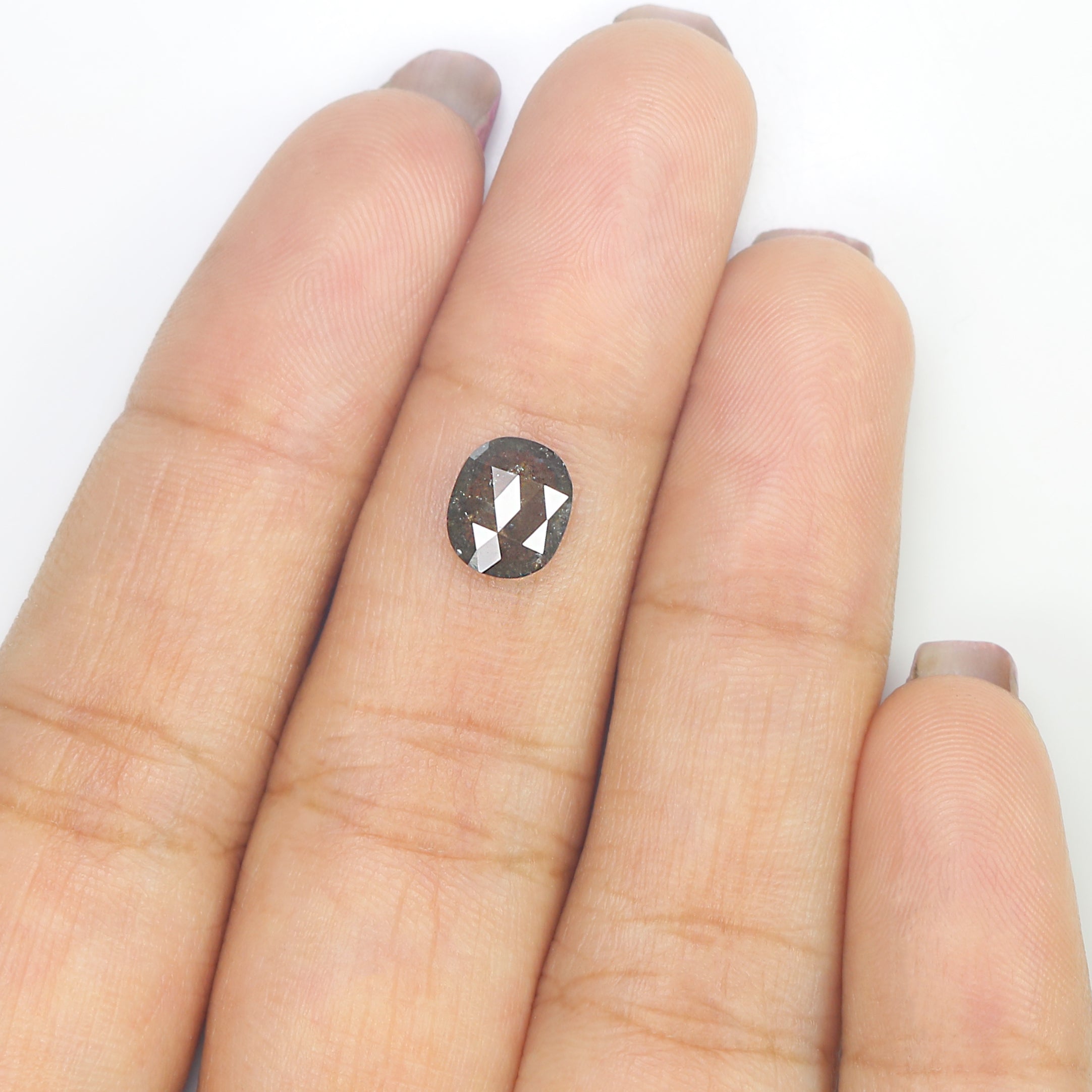 1.01 Ct Natural Loose Oval Shape Diamond Salt And Pepper Oval Cut Diamond 7.40 MM Natural Loose Diamond Oval Shape Rose Cut Diamond LQ1788