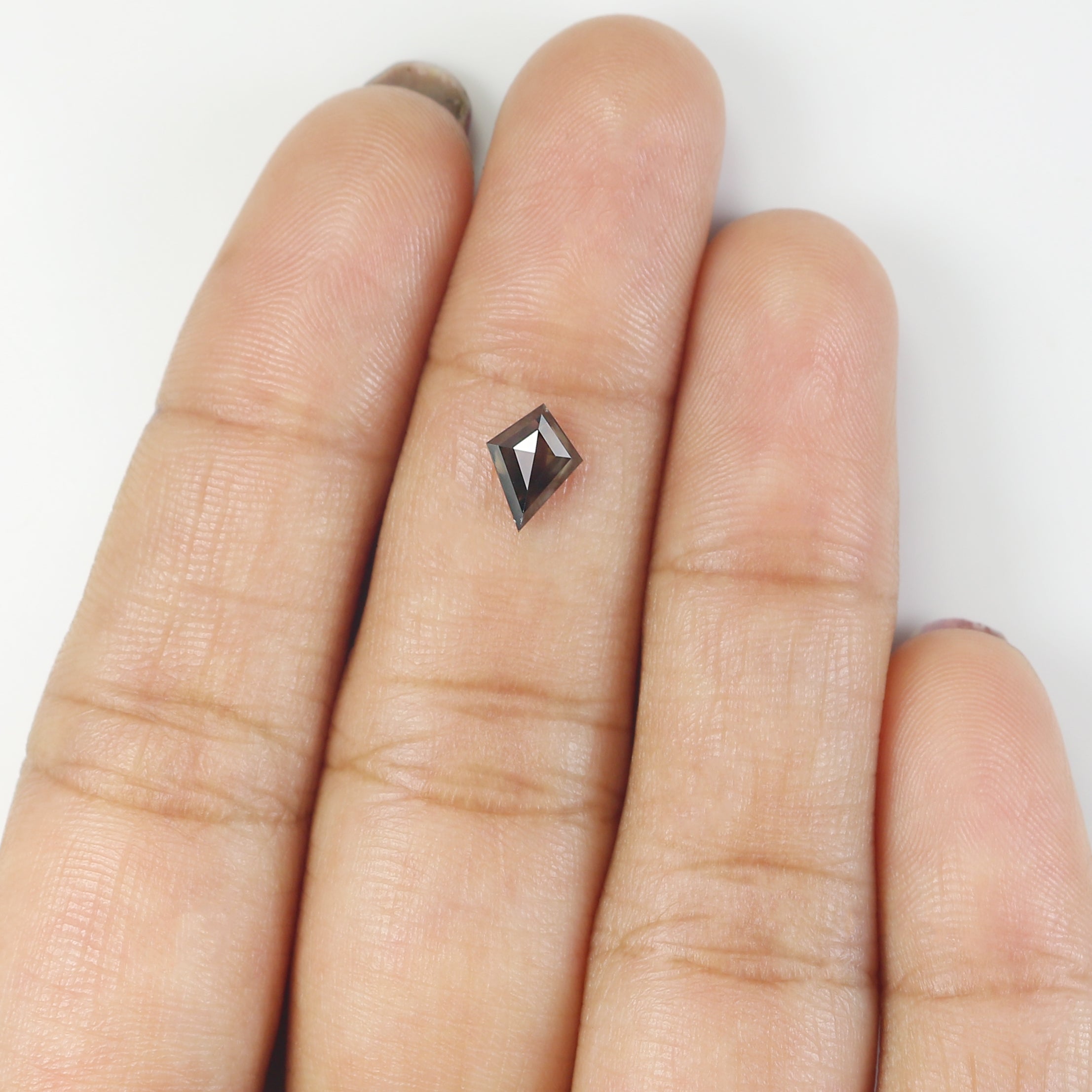 0.58 CT Natural Loose Kite Shape Diamond Black Color Kite Cut Diamond 7.30 MM Natural Loose Grey Color Diamond Kite Rose Cut Diamond L3456