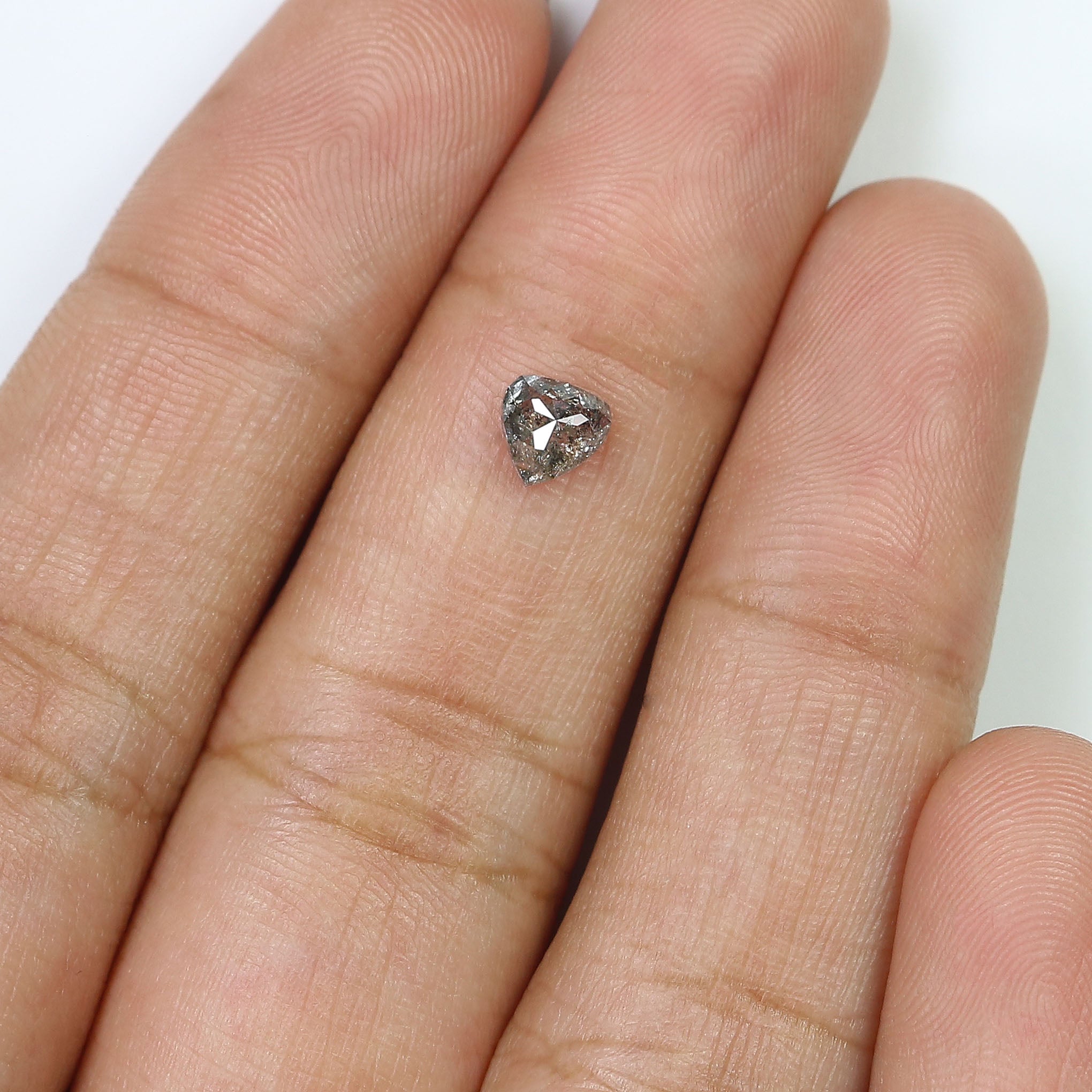 0.50 CT Natural Loose Heart Shape Diamond Salt And Pepper Heart Rose Cut Diamond 4.85 MM Black Grey Color Heart Cut Rose Cut Diamond QL7880