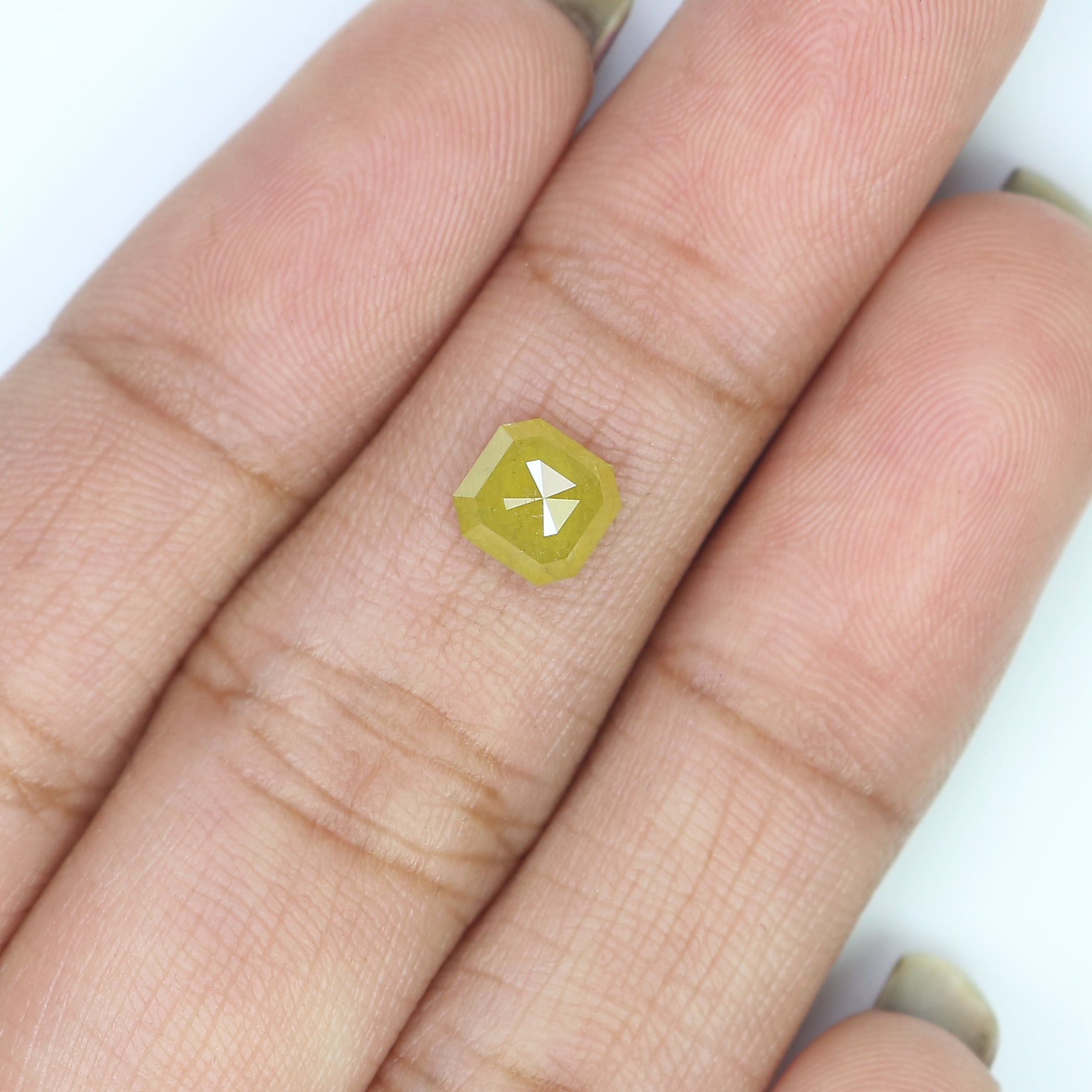 0.84 CT Natural Loose Emerald Shape Diamond Yellow Color Emerald Cut Diamond 5.50 MM Natural Loose Yellow Emerald Rose Cut Diamond KQ1878