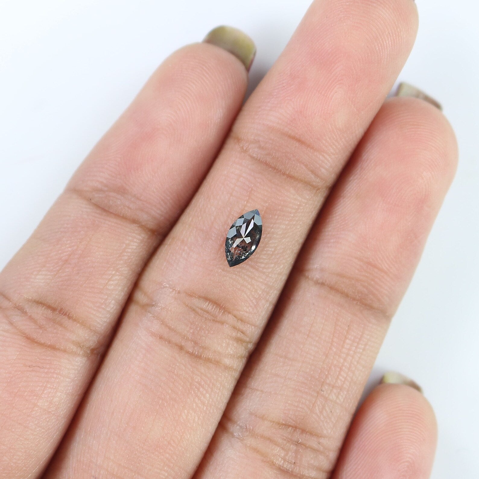 0.41 Ct Natural Loose Marquise Shape Diamond Salt And Pepper Marquise Diamond 7.00 MM Natural Black Grey Color Marquise Diamond KDN2490-1