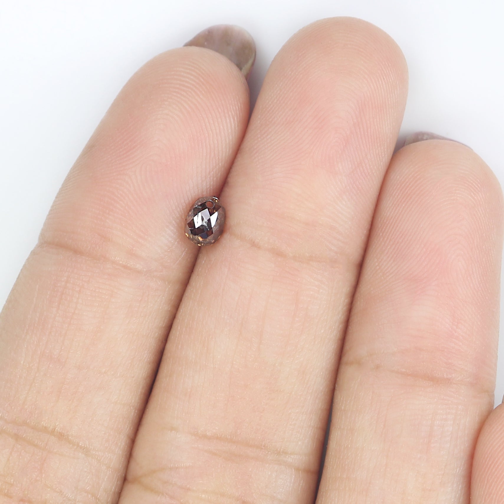 0.48 Ct Natural Loose Briolette Shape Diamond Brown Color Drop Diamond 4.60 MM Natural Loose Brown Color Briolette Rose Cut Diamond LQ9259