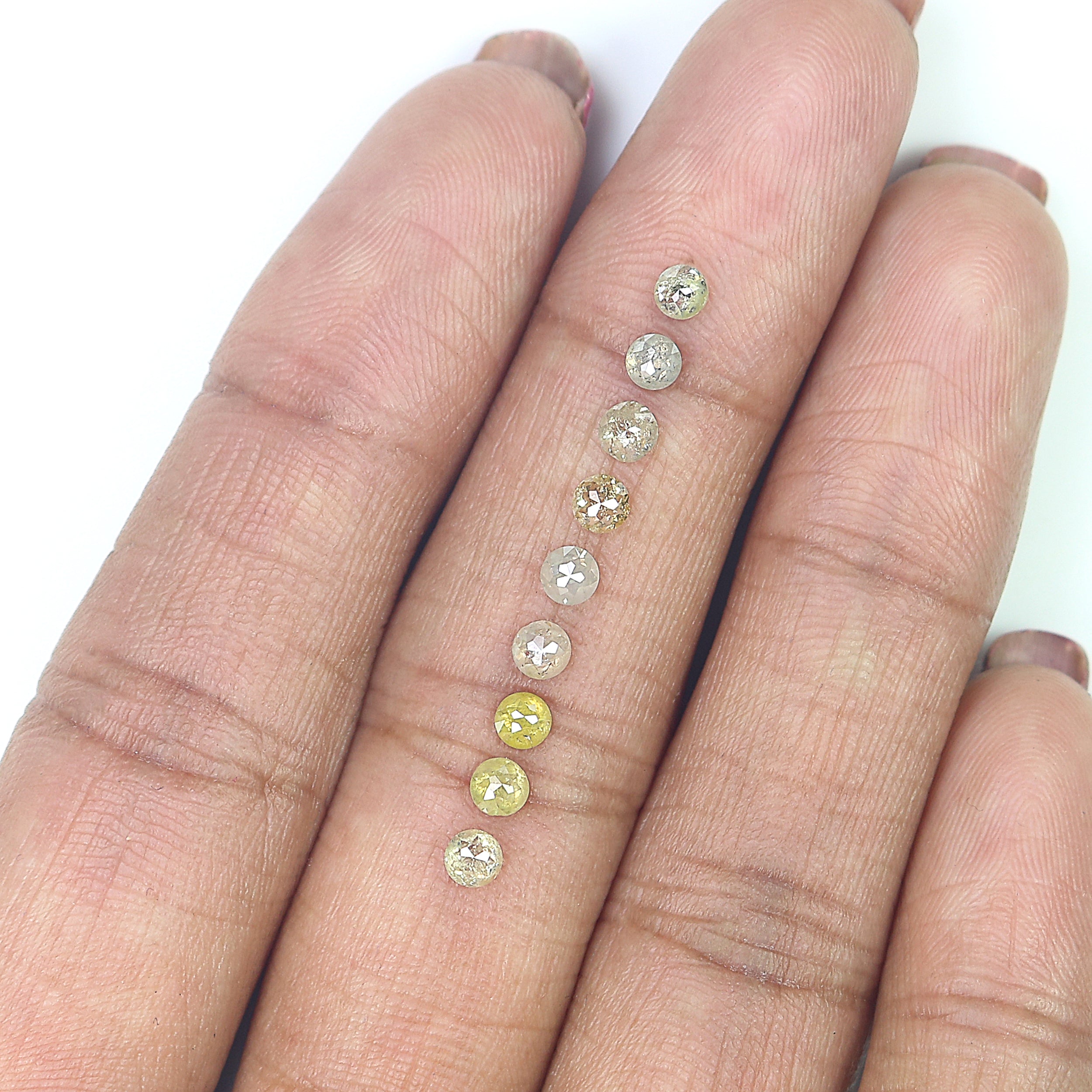 1.38 CT Natural Loose Round Rose Cut Diamond Grey Color Round Shape Diamond 2.90 MM Natural Loose Yellow Color Round Rose Cut Diamond LQ1597