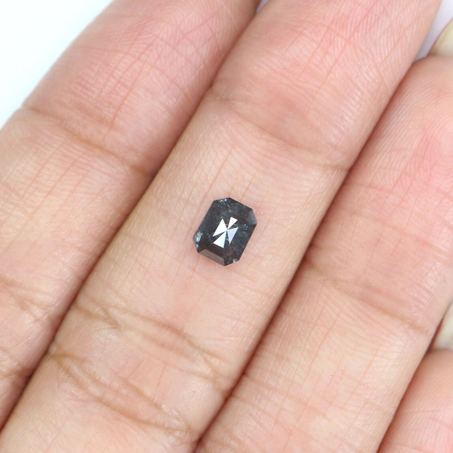 0.60 CT Natural Loose Emerald Diamond Salt And Pepper Diamond Natural Loose Diamond 5.30 MM Emerald Rose Cut Diamond Emerald Shape NQ7861